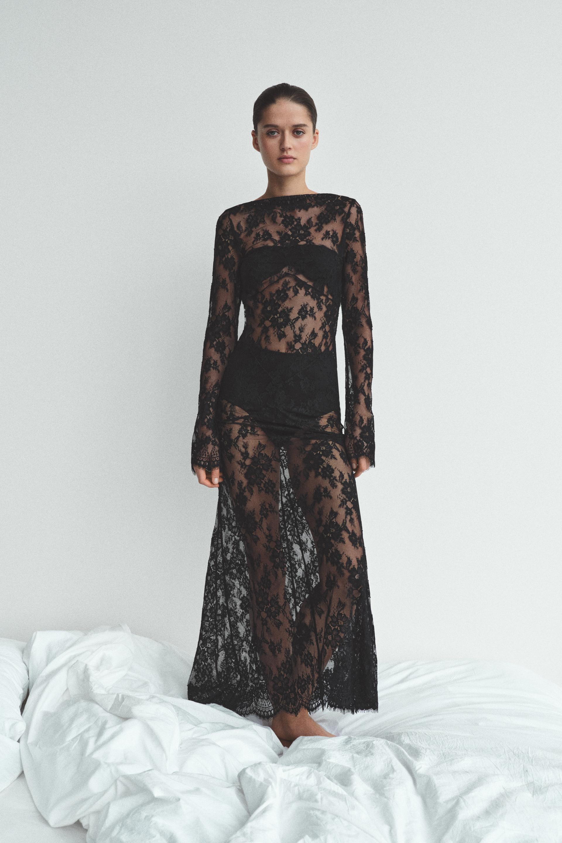 Long Lace Black Dress