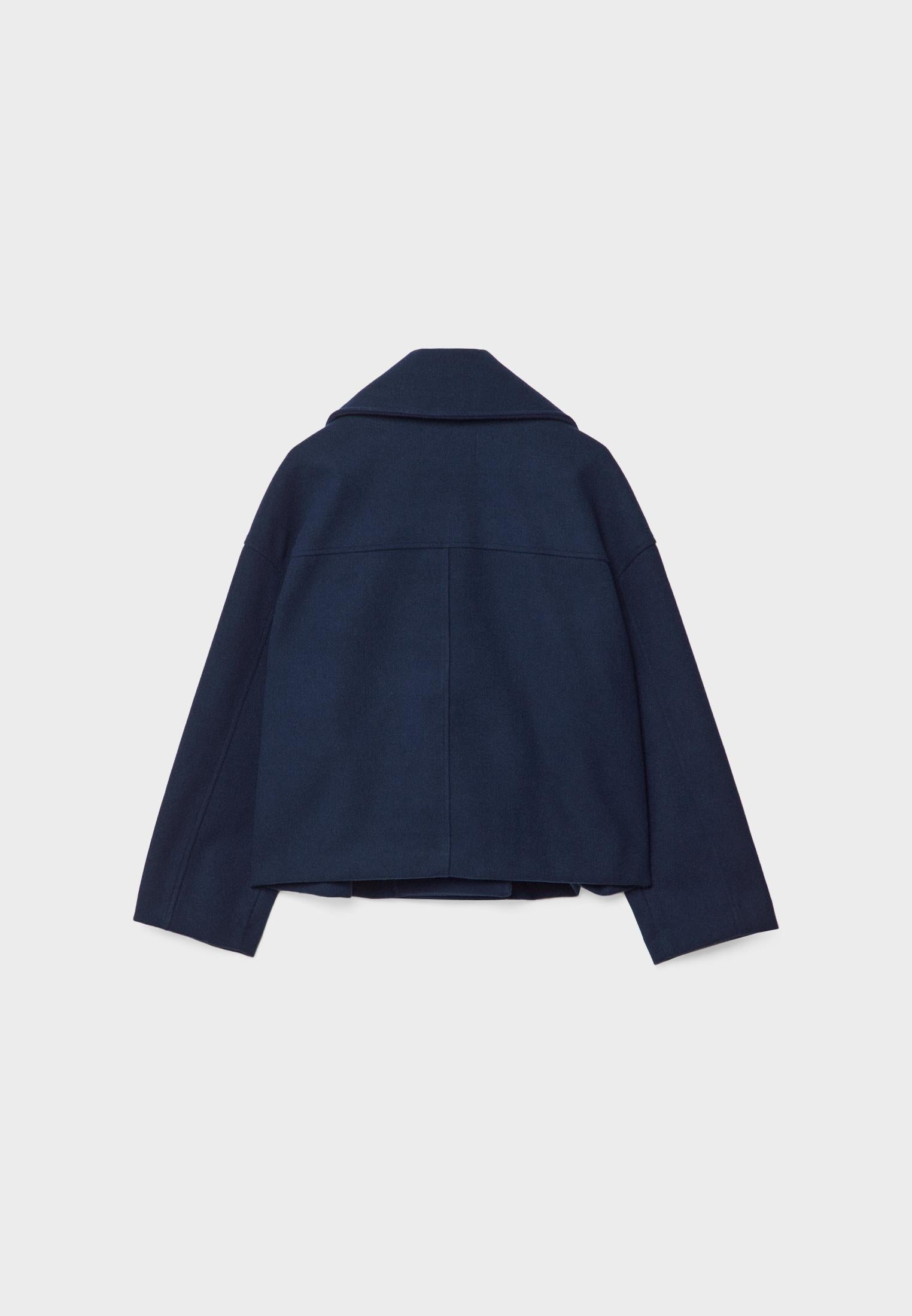 Navy Cropped Peacoat