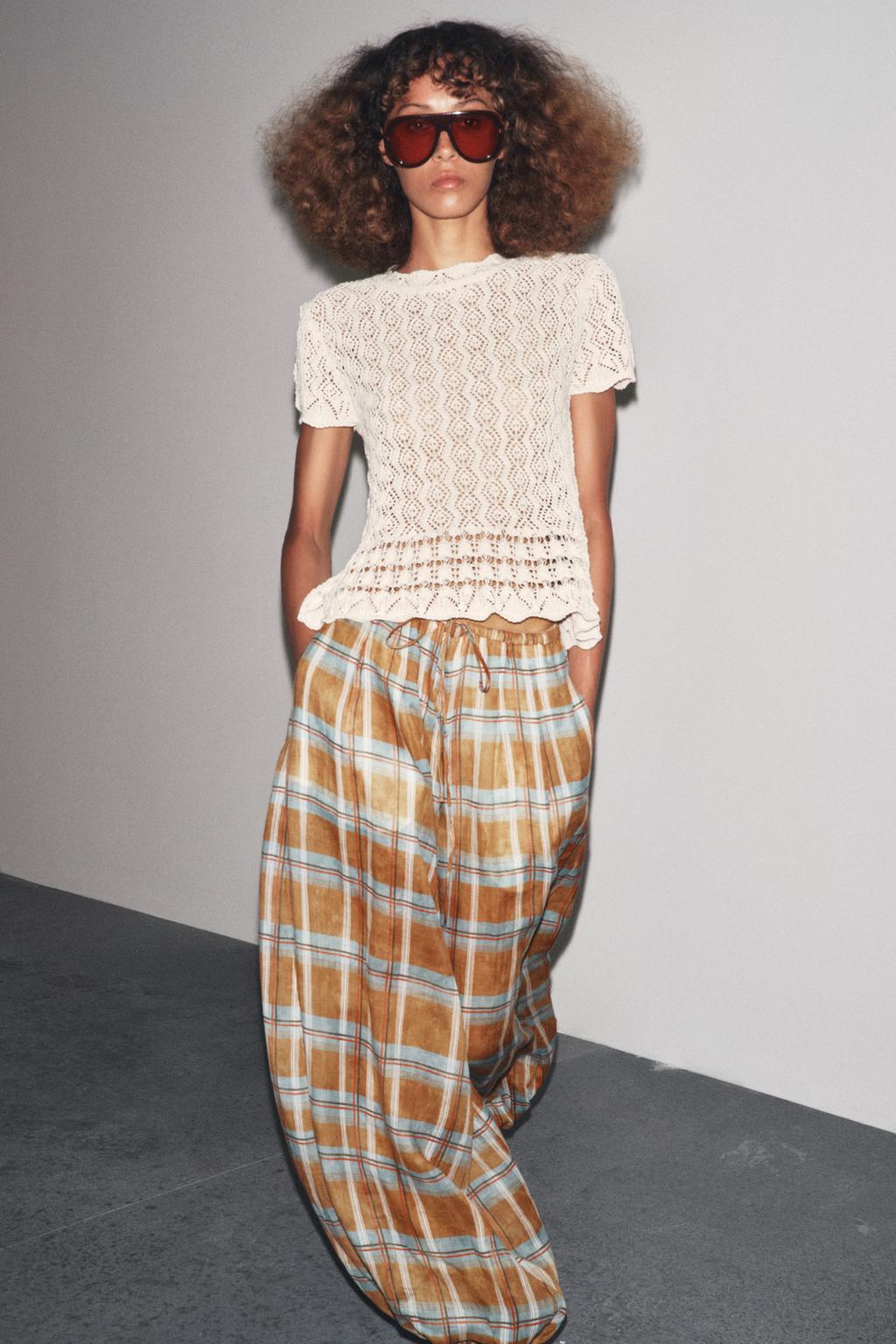 Golden Horizon Plaid Trousers