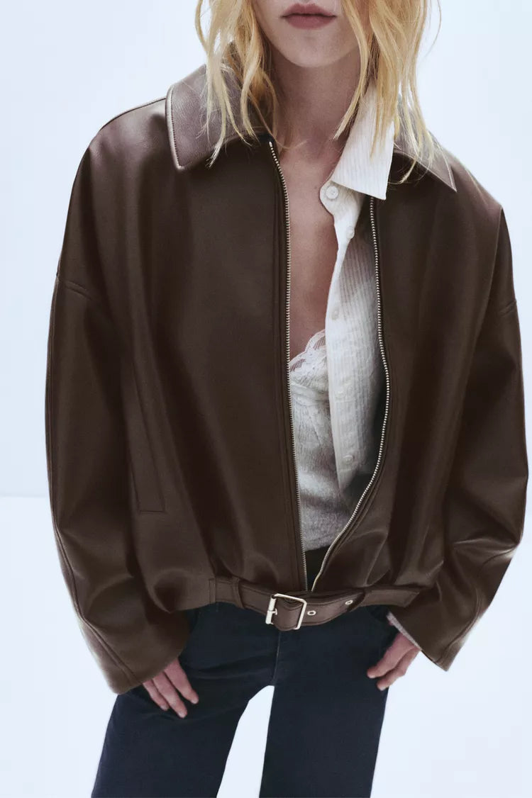 Leather Bomber Jacket