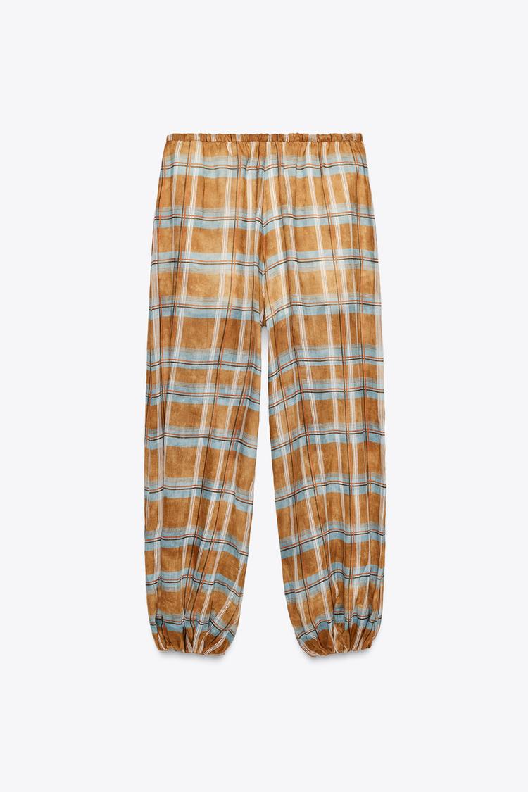 Golden Horizon Plaid Trousers