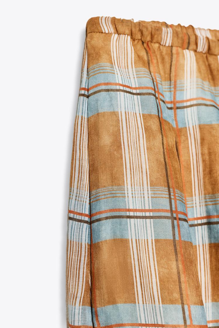 Golden Horizon Plaid Trousers