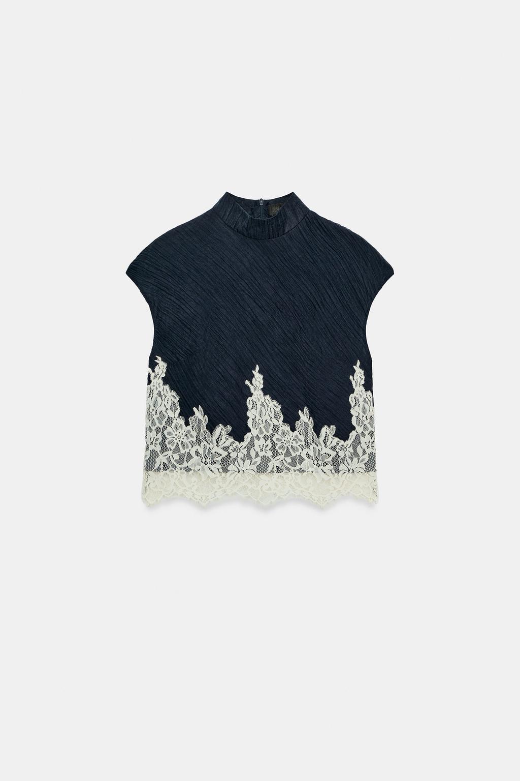 Noire Lace Peplum Top