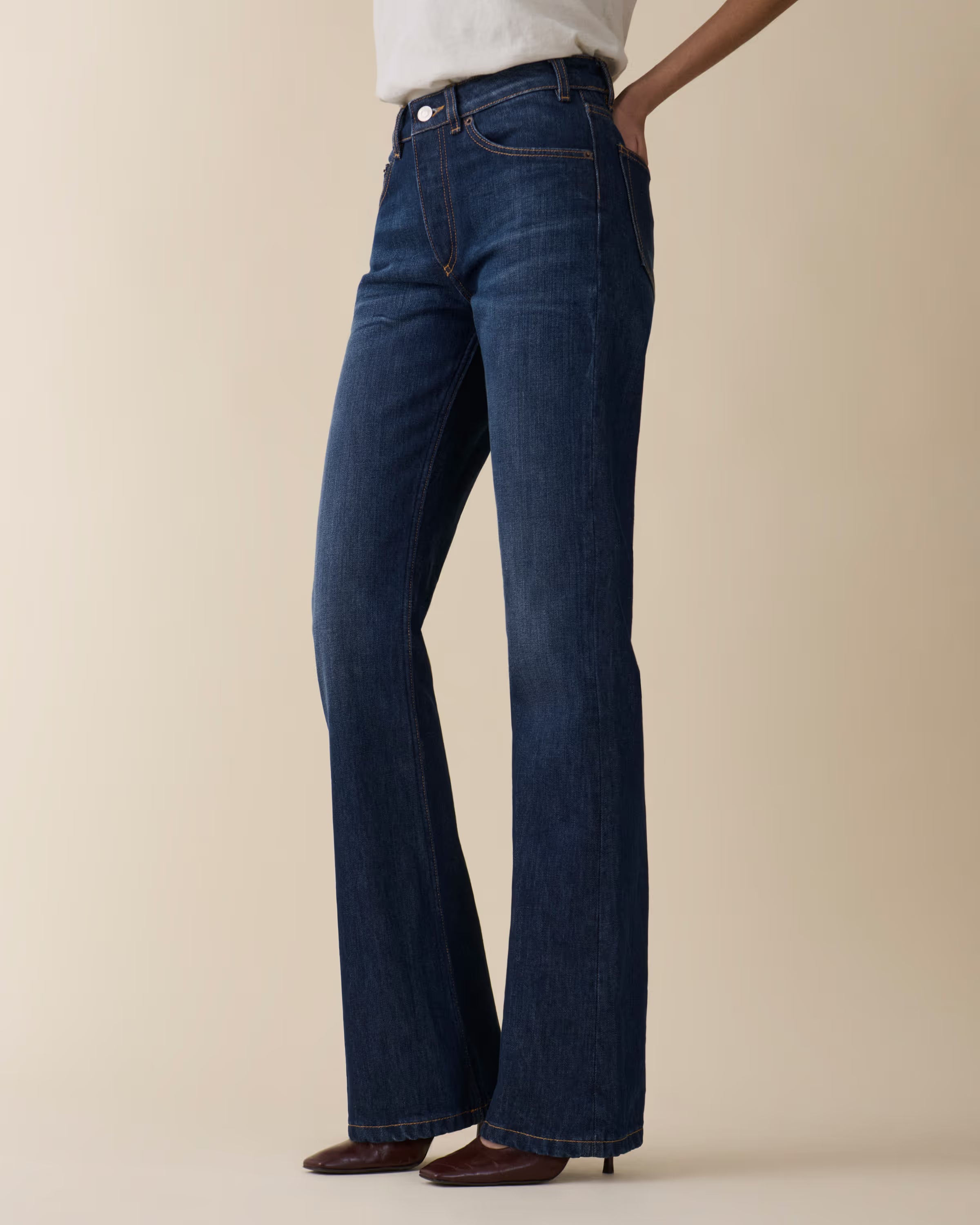 Moda Blue Wide-leg Denim Jeans