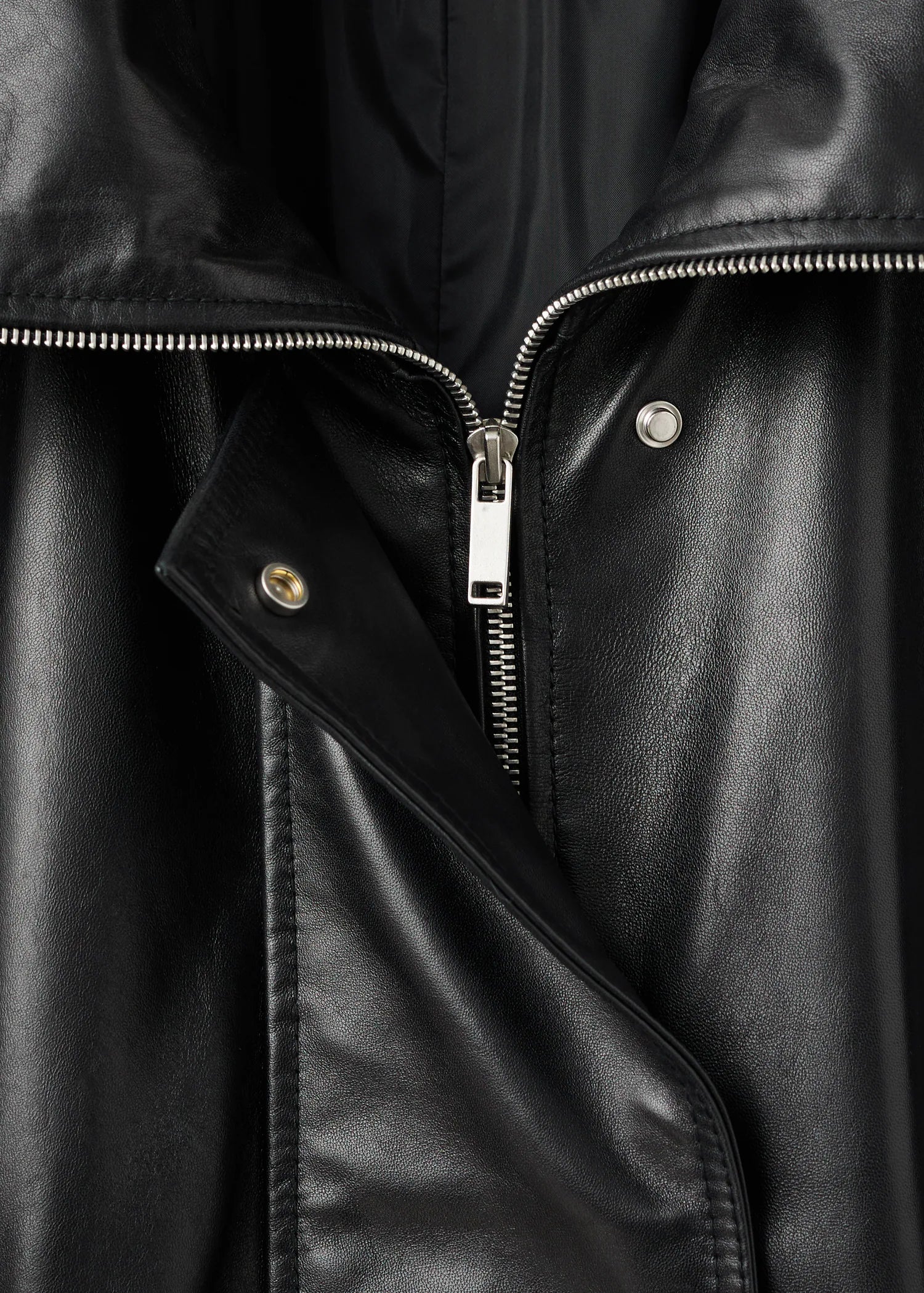 High Collar Leather Jacket