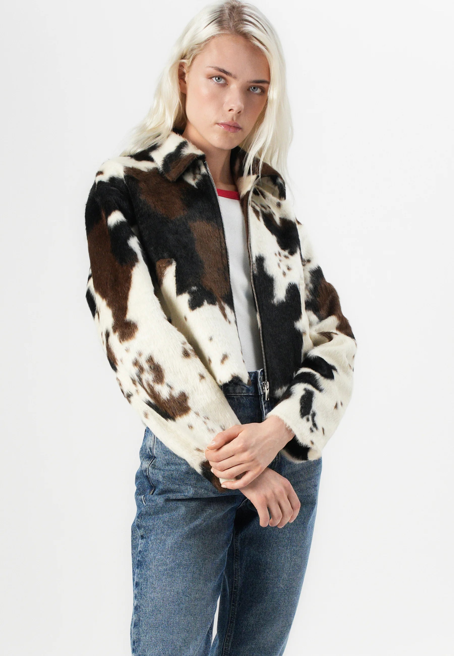 Print Faux Light Jacket