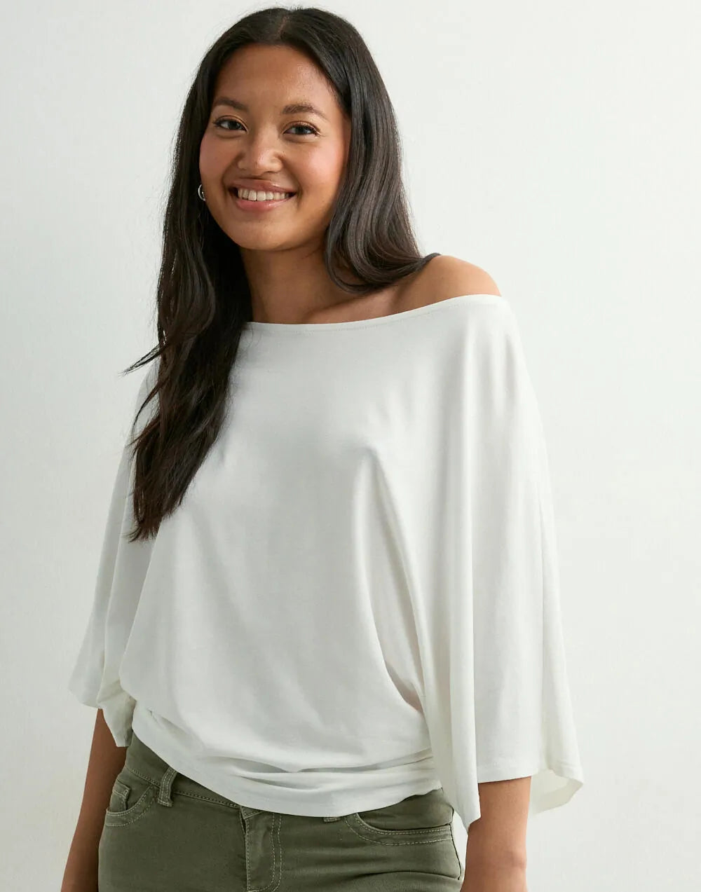 One-Shoulder Batwing Top