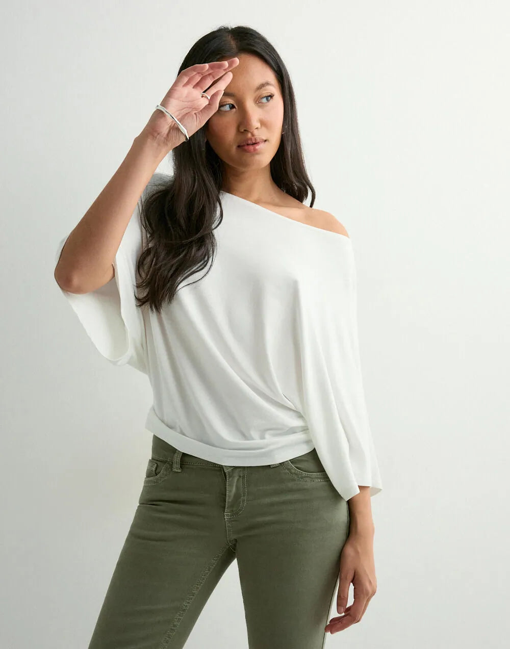 One-Shoulder Batwing Top