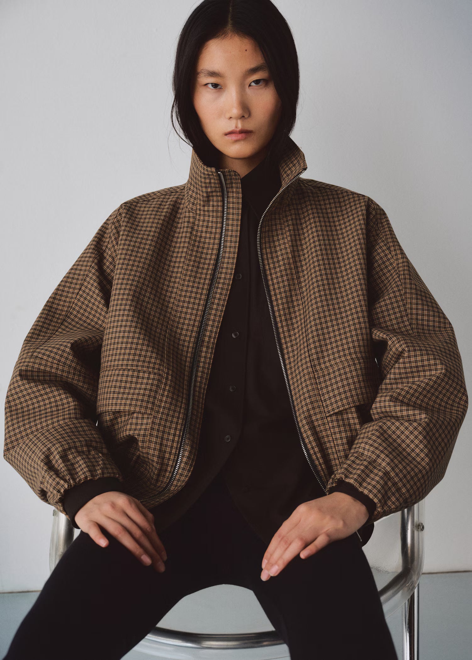 Check Zip-Up Jacket