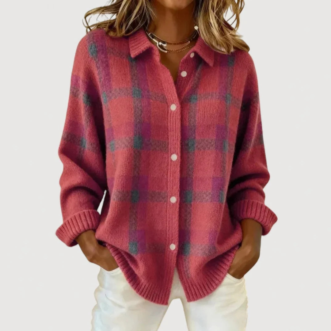 Lucia | Checked Knitted Cardigan