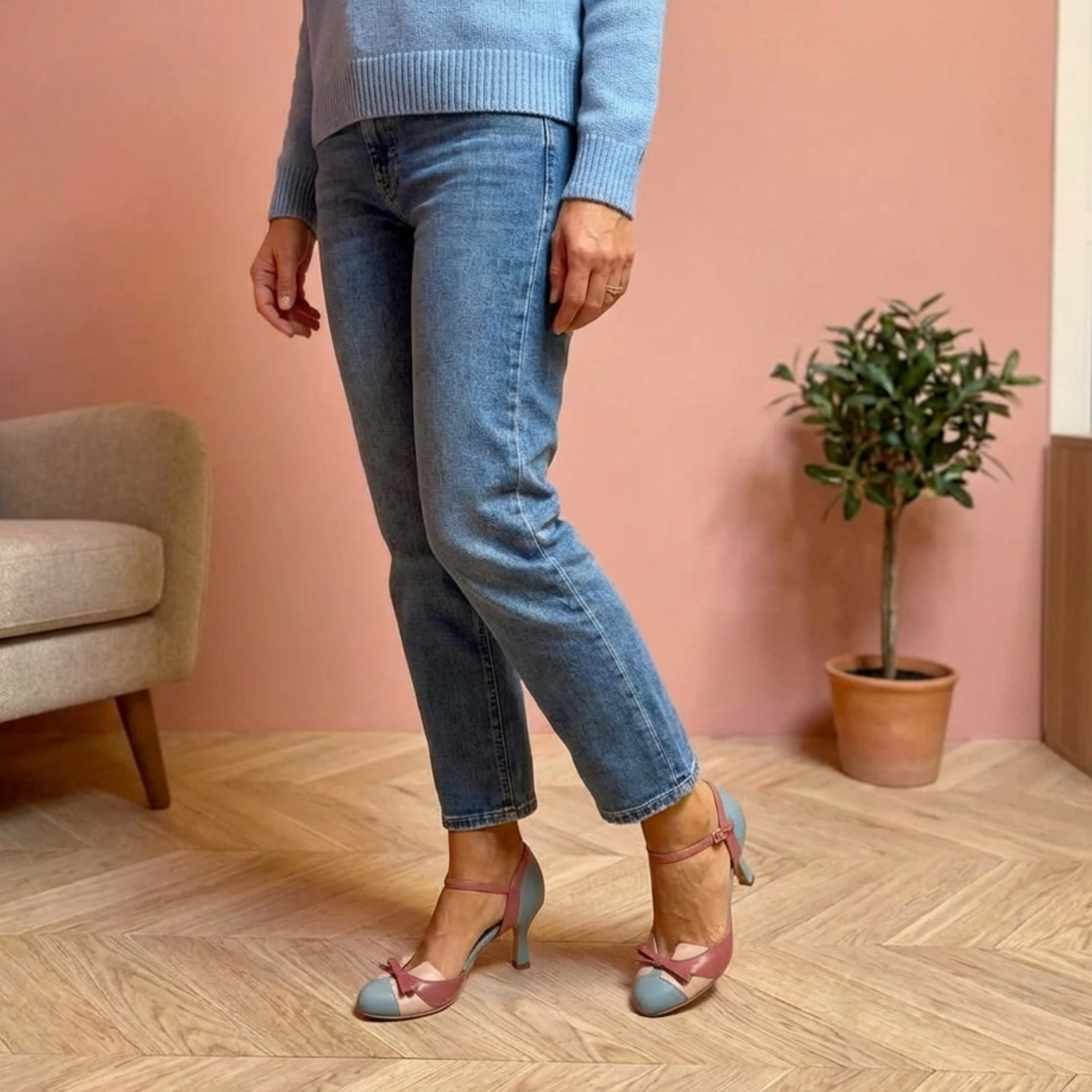 Scarpe con tacco a fiocco ortopediche