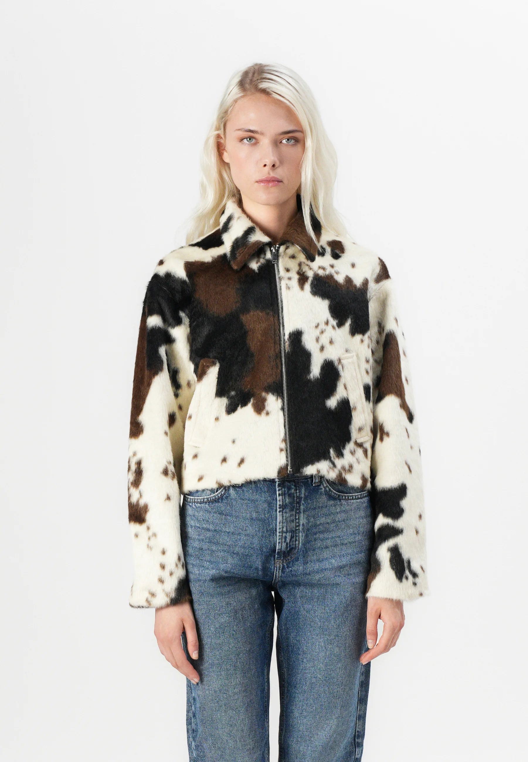 Print Faux Light Jacket