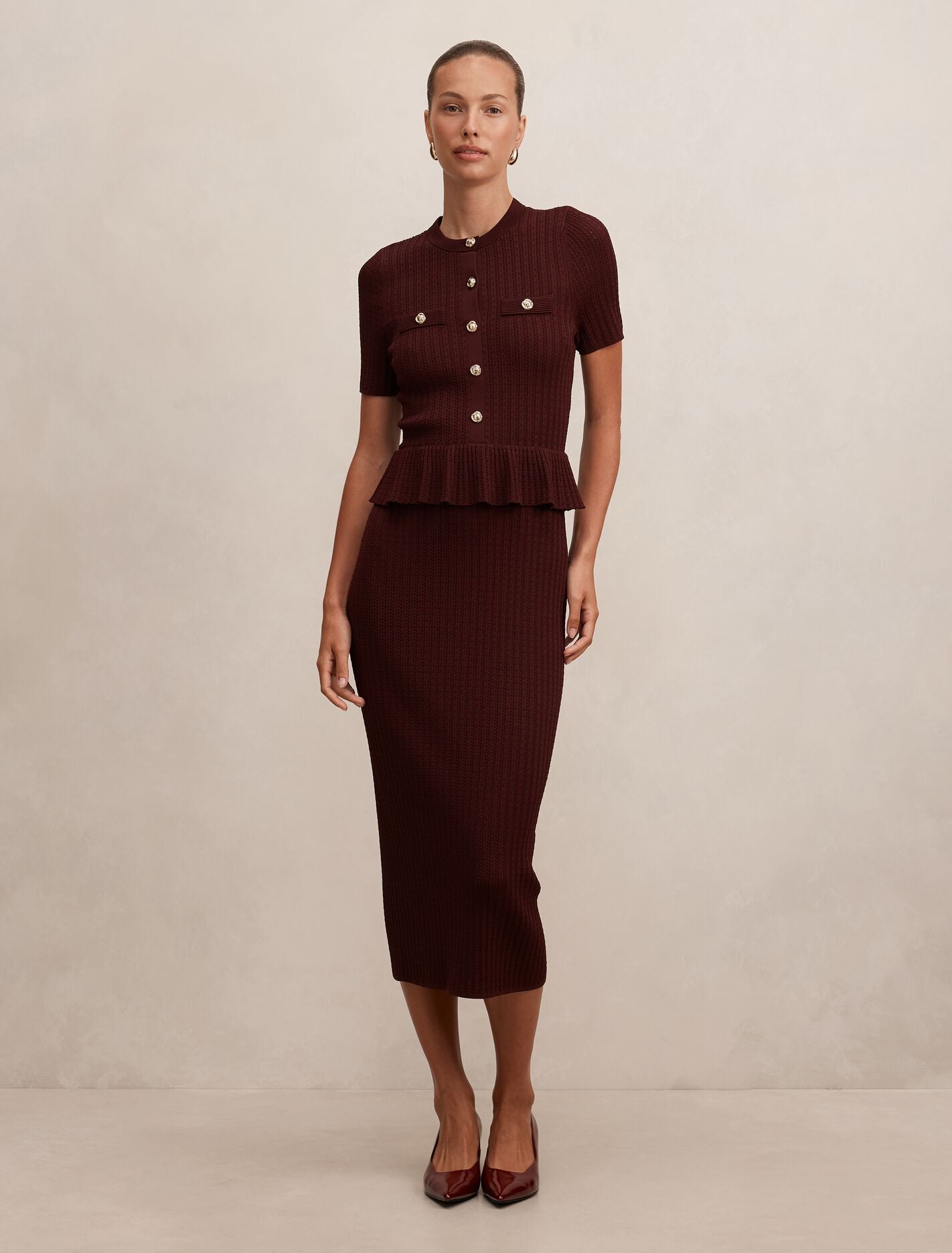 Valina Stitch Interest Midi Dress