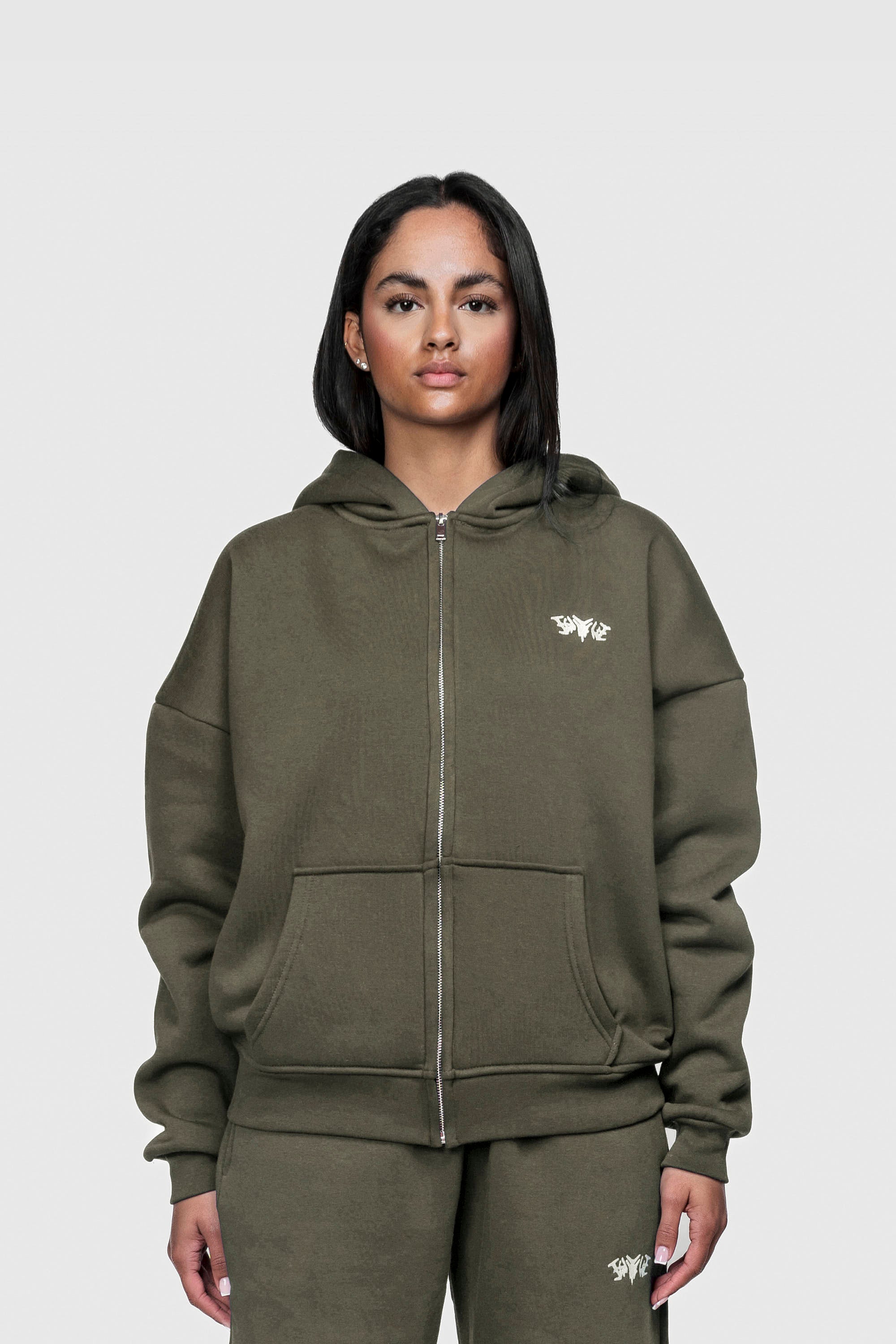 Basic Zipped Olive Set