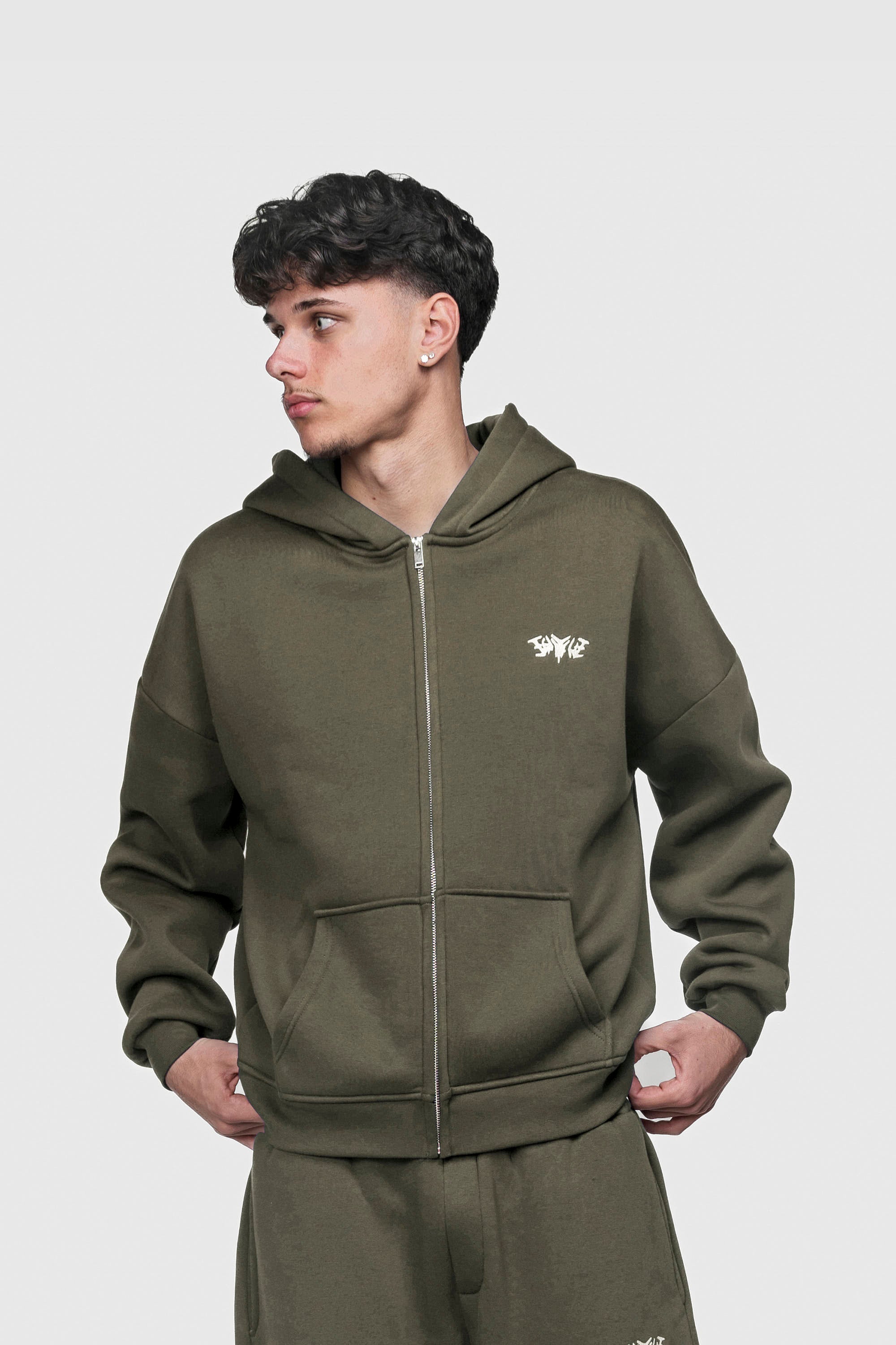 Basic Zipped Olive Set