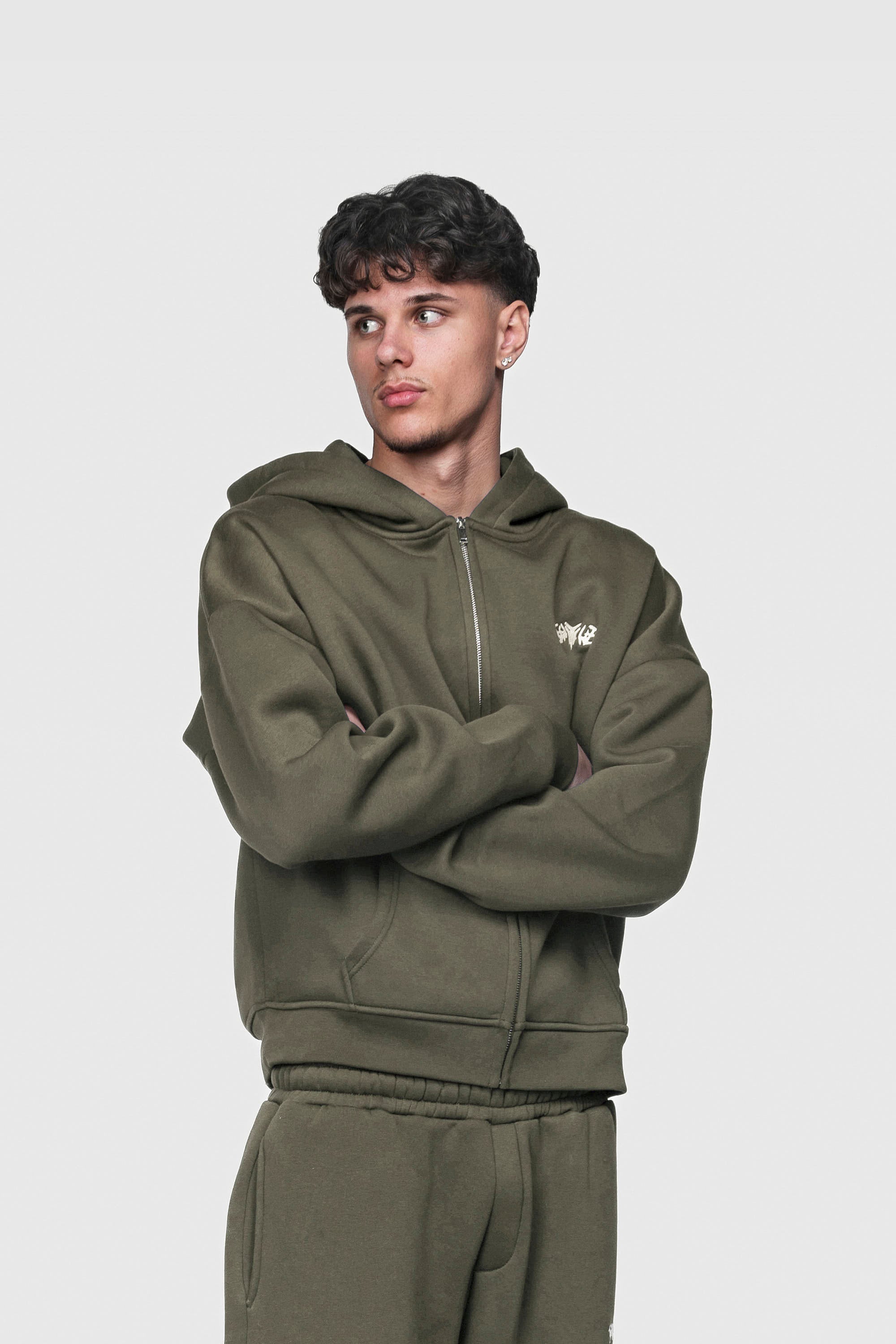 Basic Zipped Olive Set