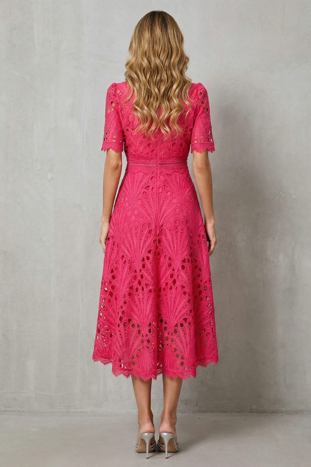 Abito midi in pizzo Rosabelle