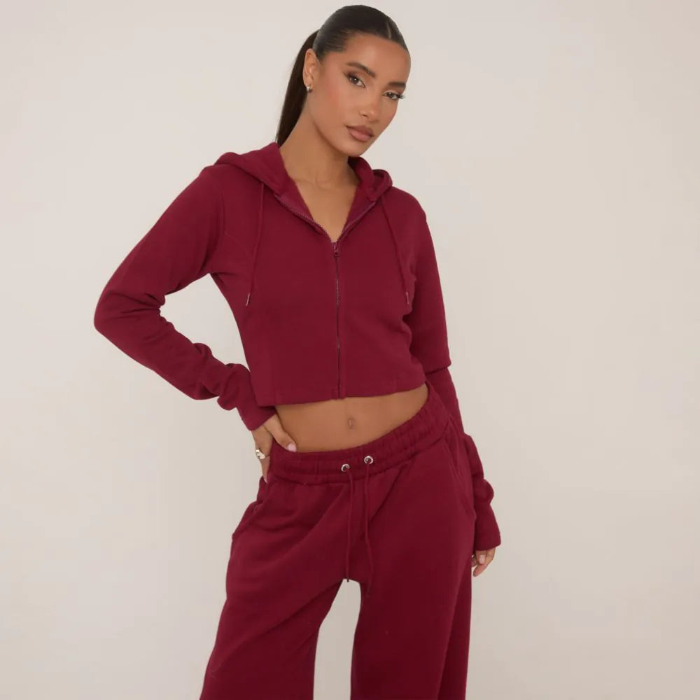 Burgundy Full-Zip Hoodie