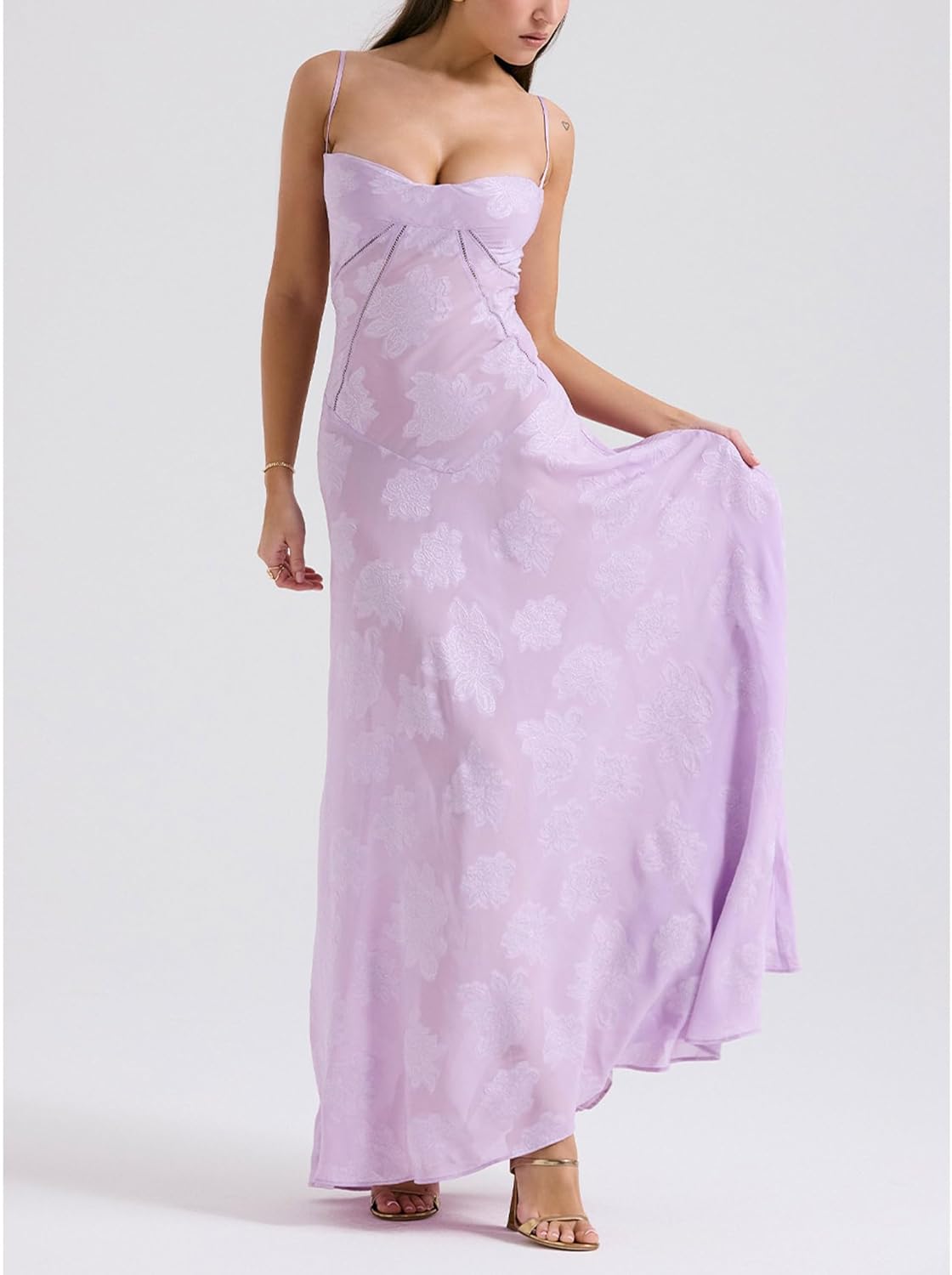 Ethereal Rose Satin Midi Dress