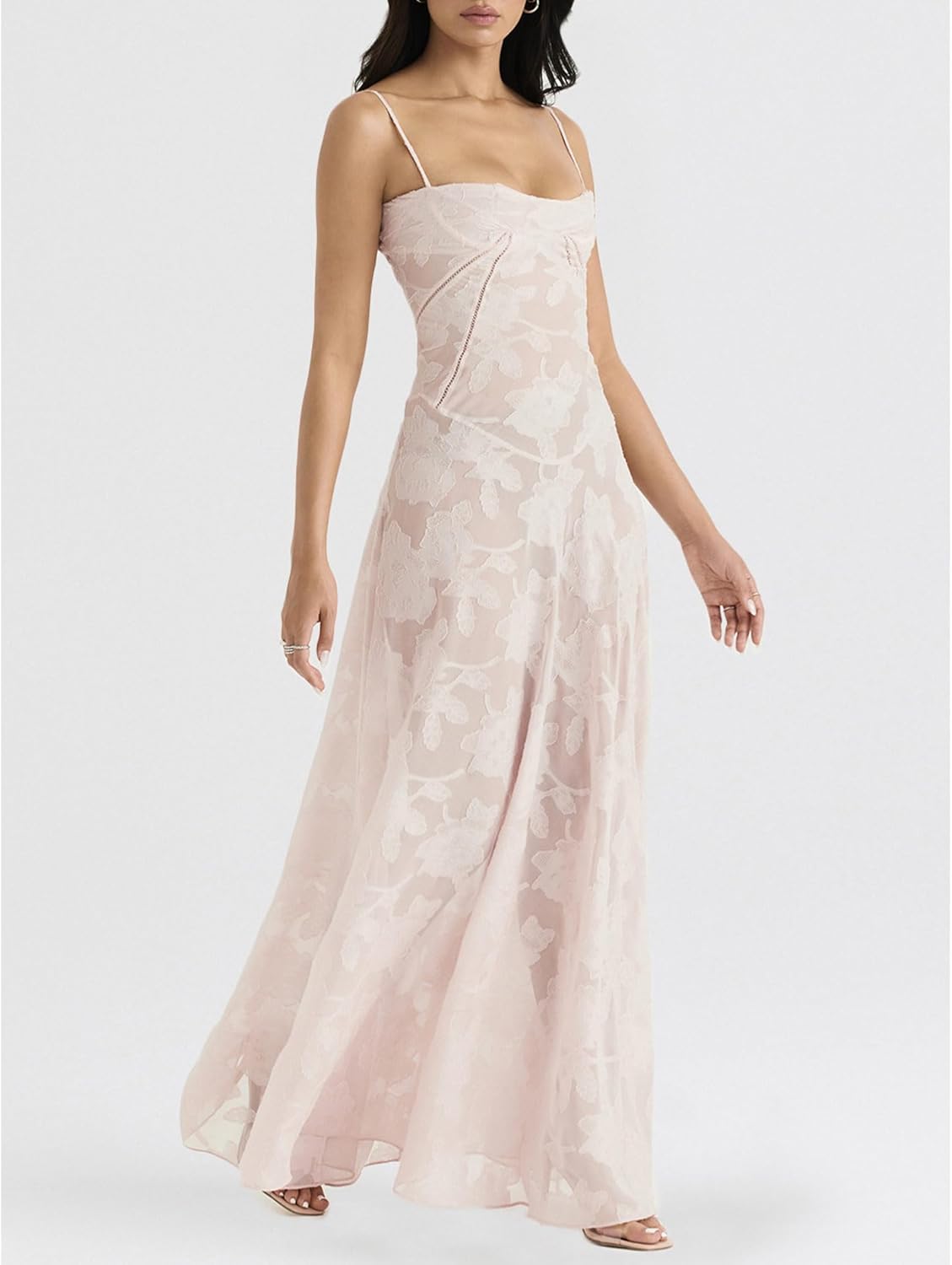 Ethereal Rose Satin Midi Dress