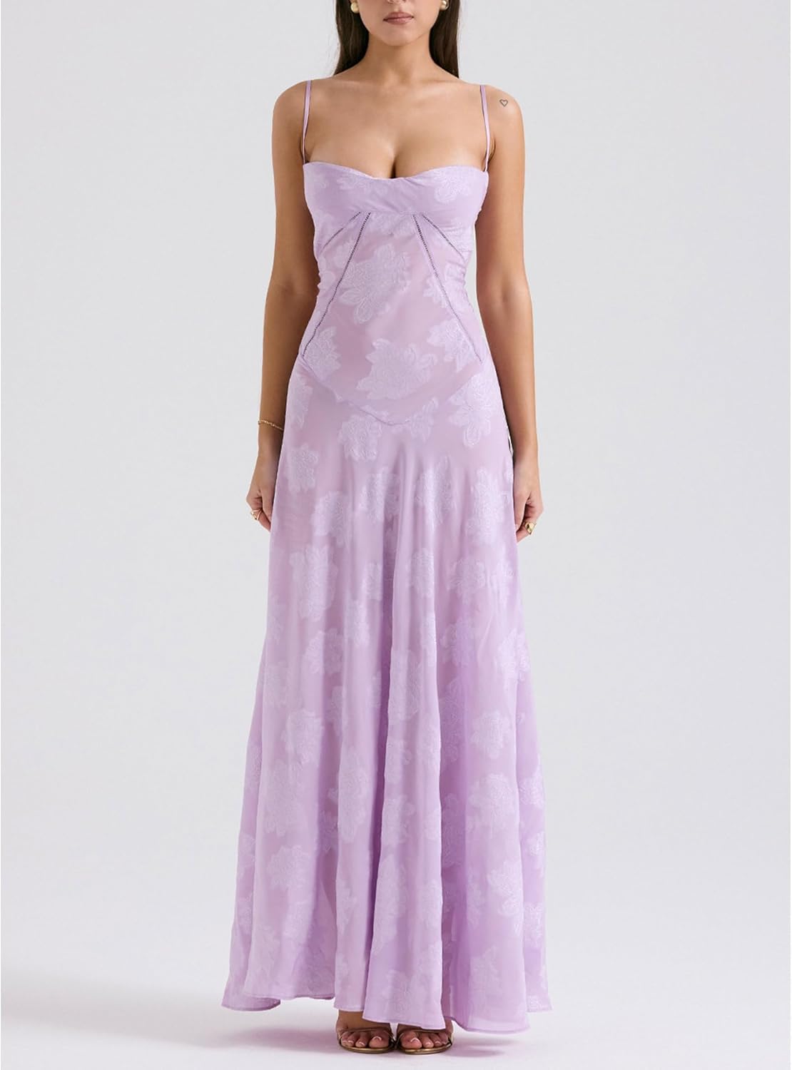 Ethereal Rose Satin Midi Dress