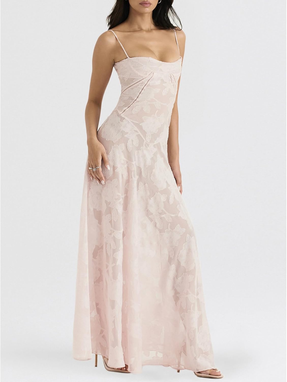 Ethereal Rose Satin Midi Dress