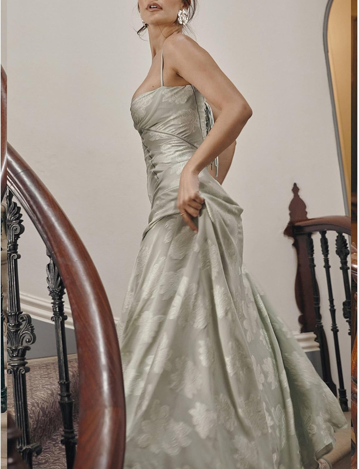 Ethereal Rose Satin Midi Dress