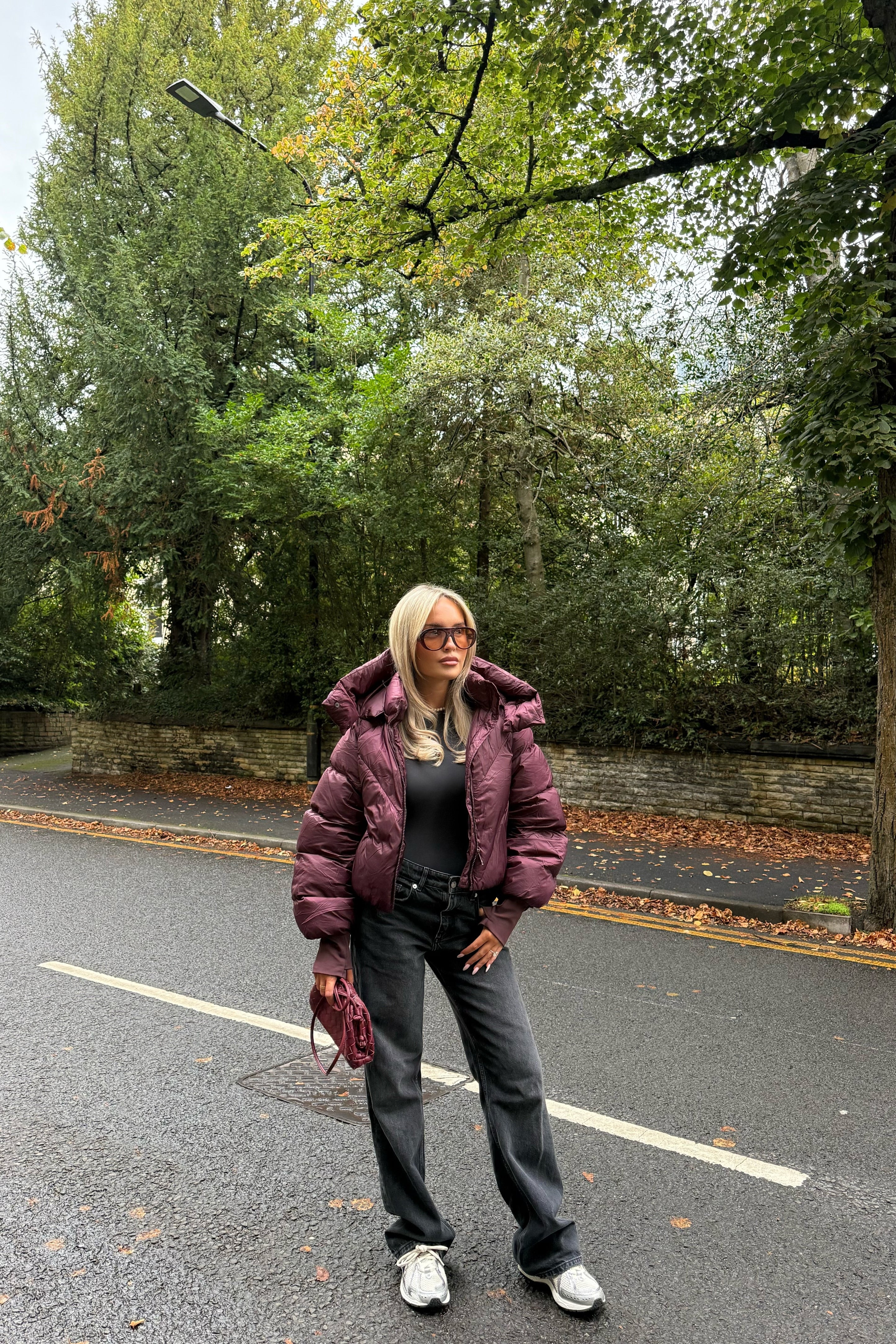 Burgundy Puffer Jacket