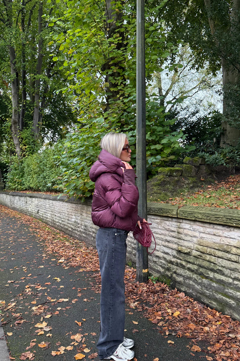 Burgundy Puffer Jacket