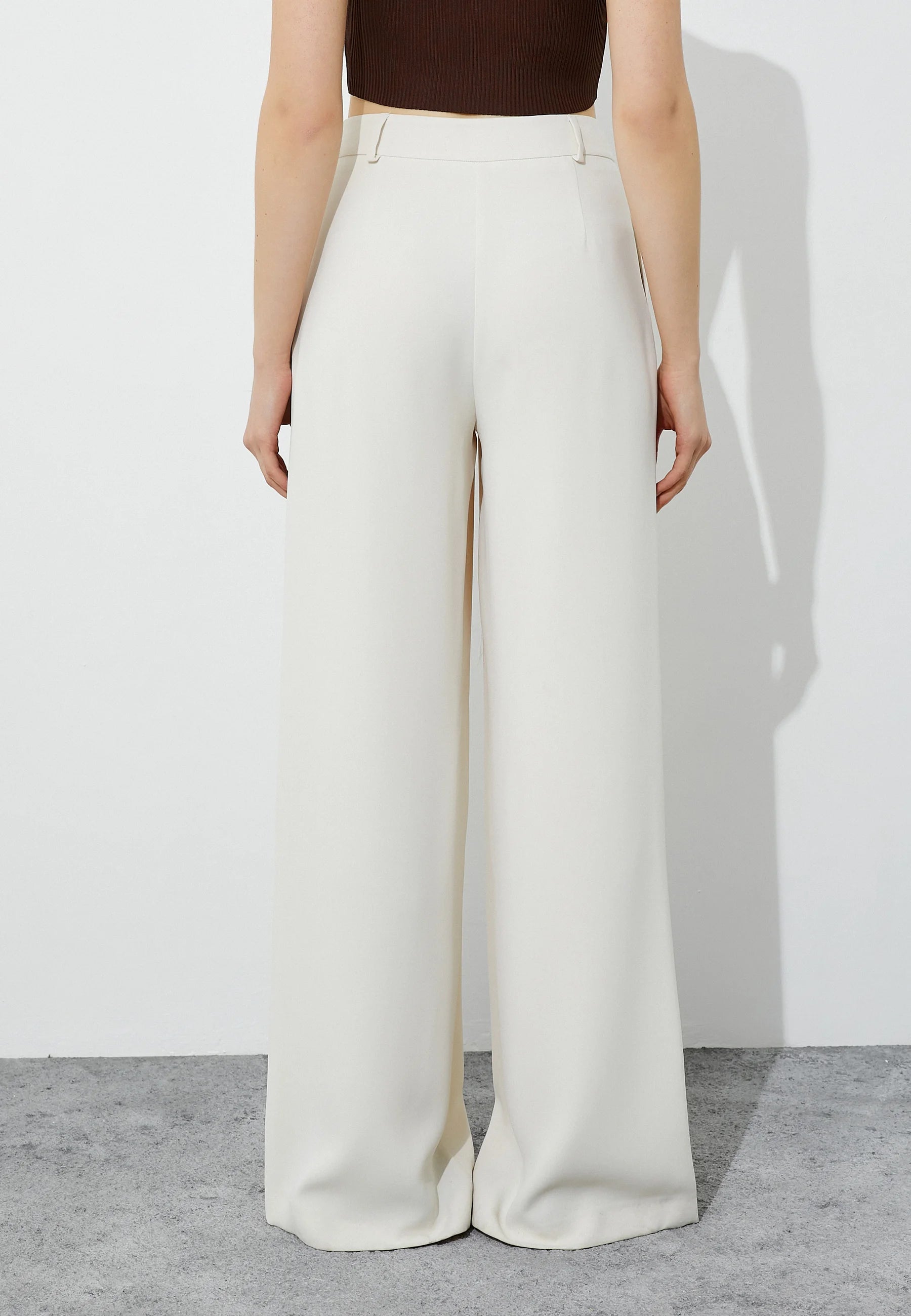 Ivory Hour Wide-Leg Trousers