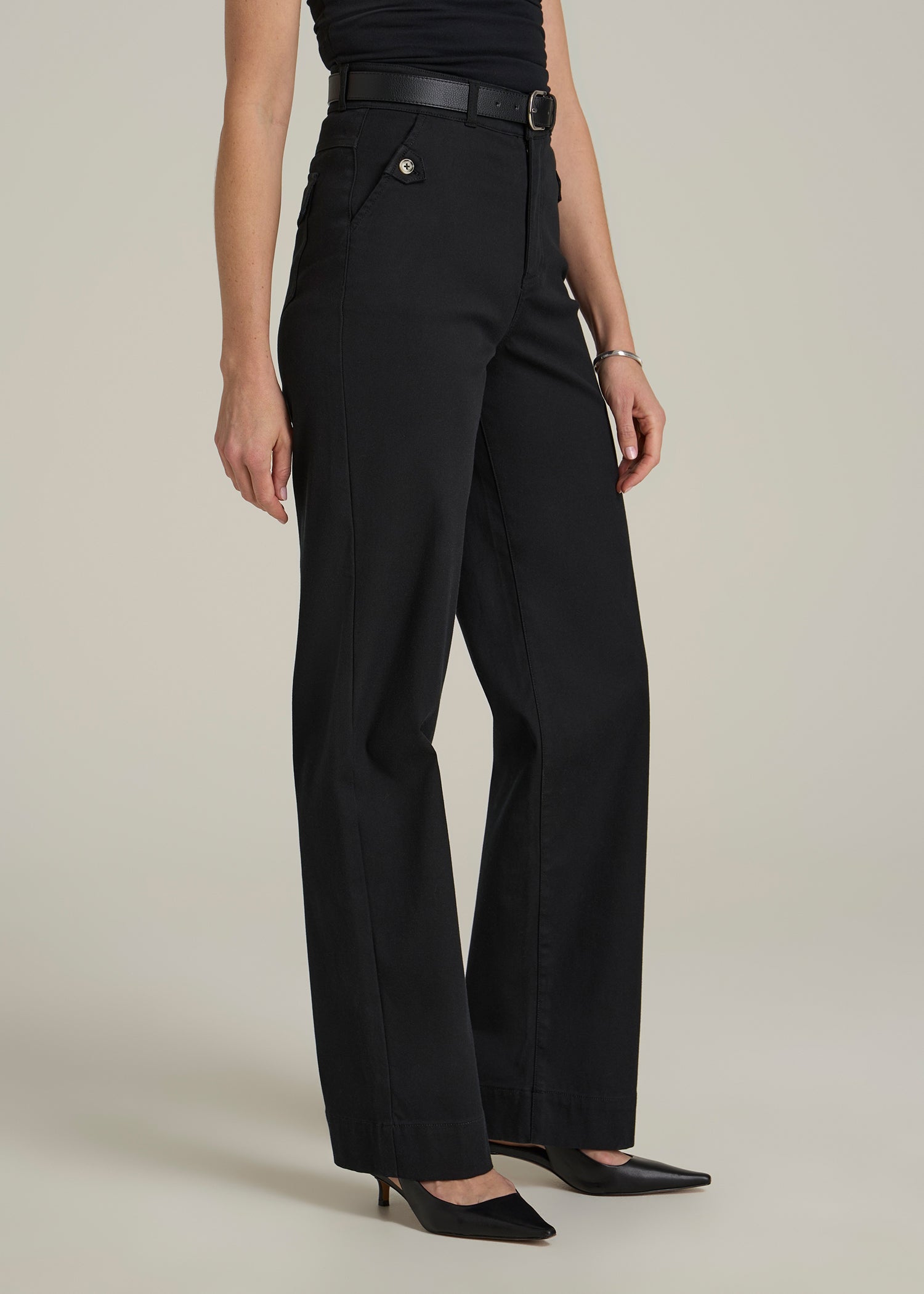 Stretched Wide Leg Trousers