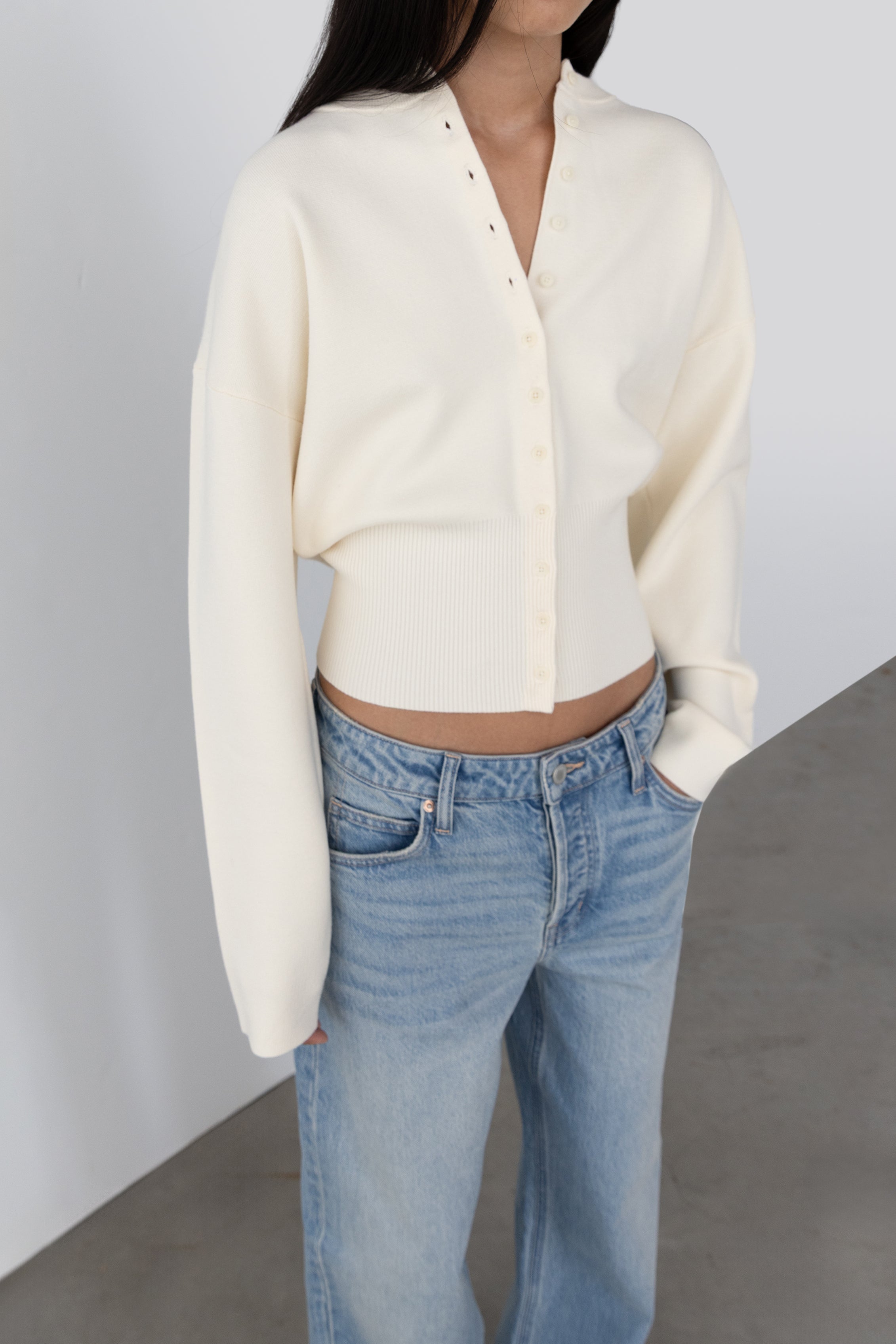 Waist Button Cardigan