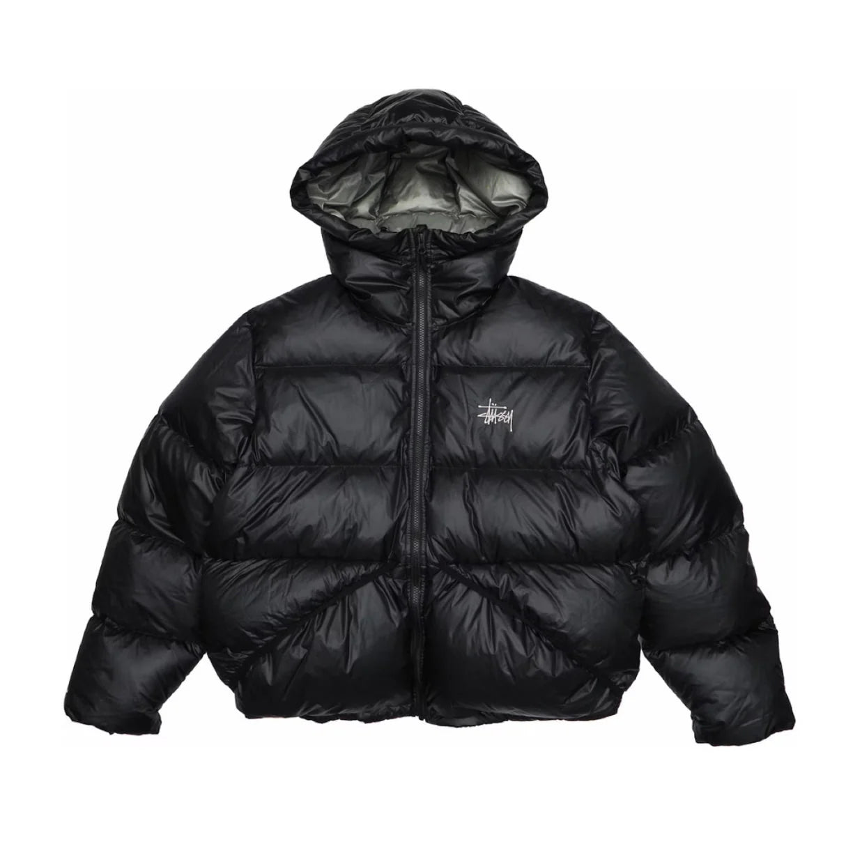 Black Stüssy Puffer Jacket