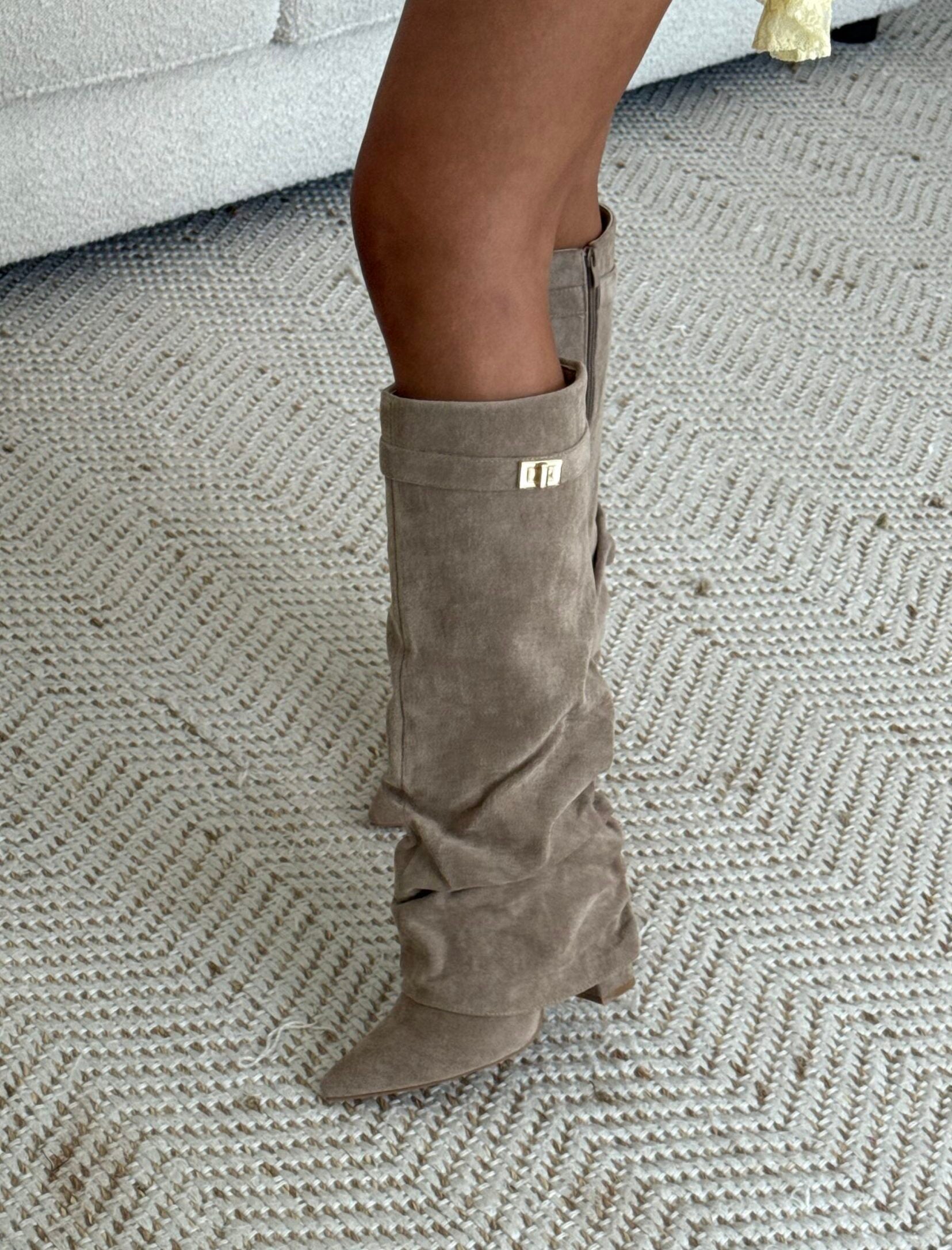 Nova Taupe Shark Boots