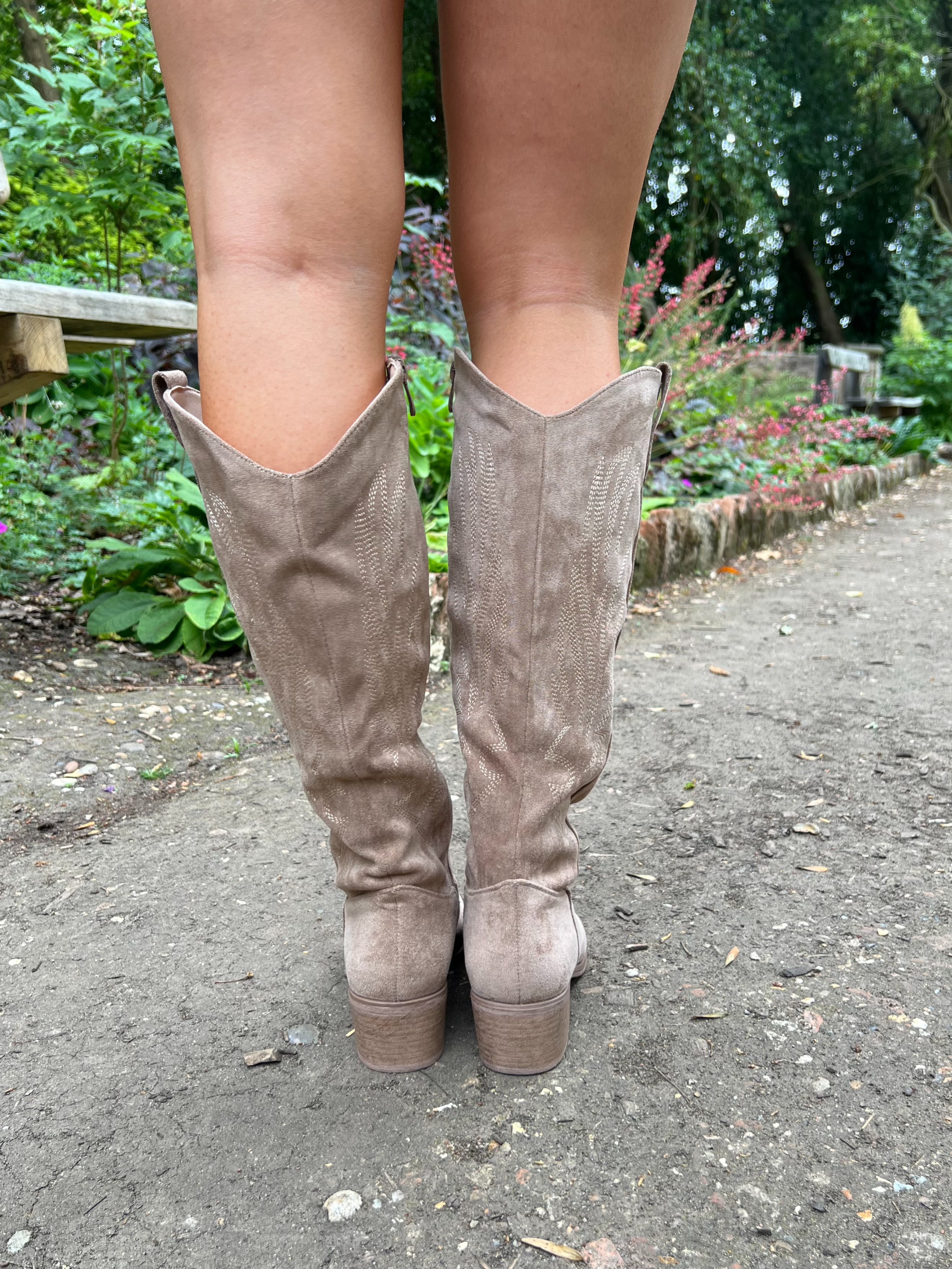 Dark Beige Knee High Boots