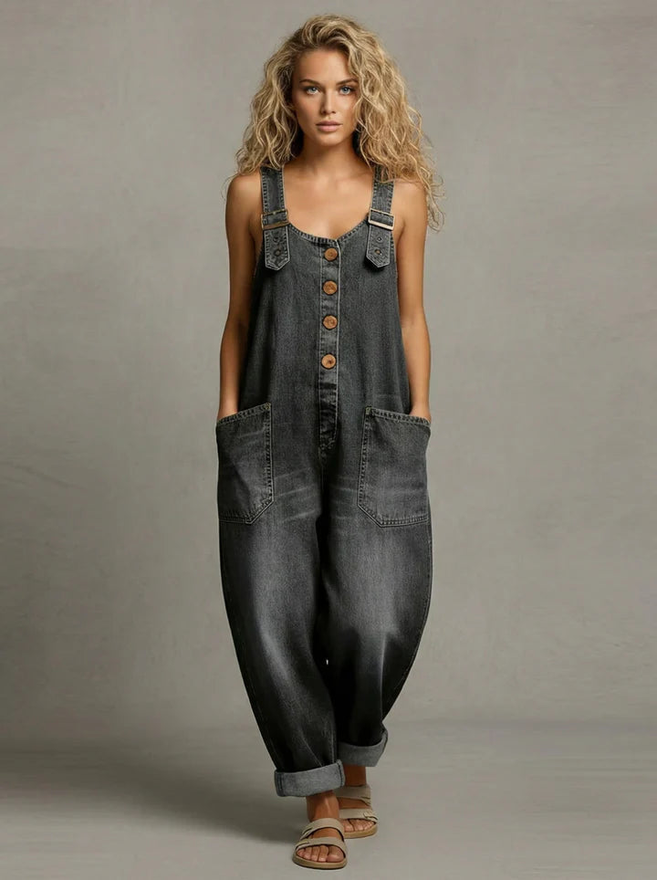 Denim Jumpsuit With Pockets