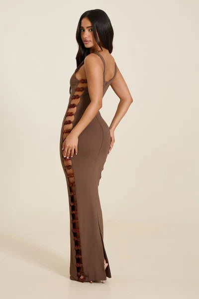Aurelia Lace-Up Maxi Dress