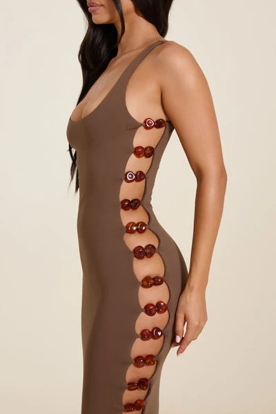 Aurelia Lace-Up Maxi Dress