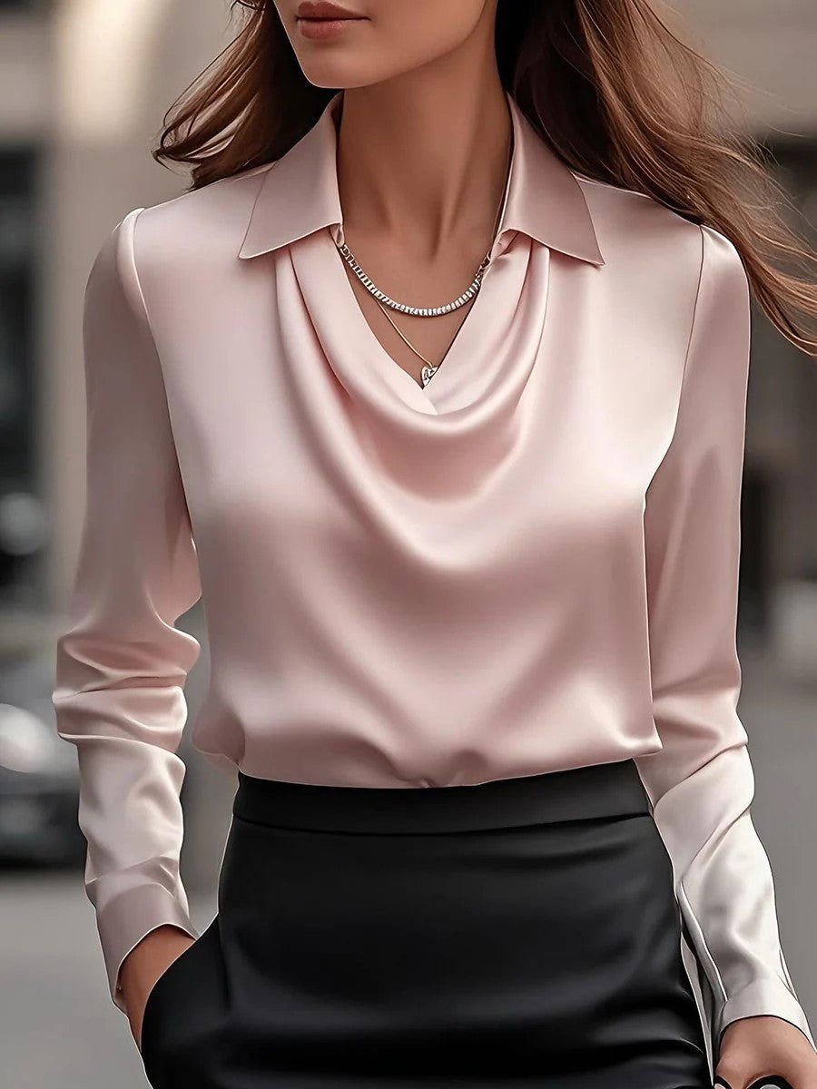 Aurelia Satin Drape Blouse