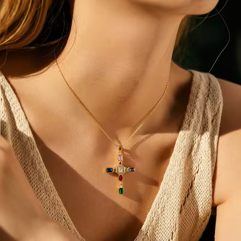 Radiant Cross Necklace
