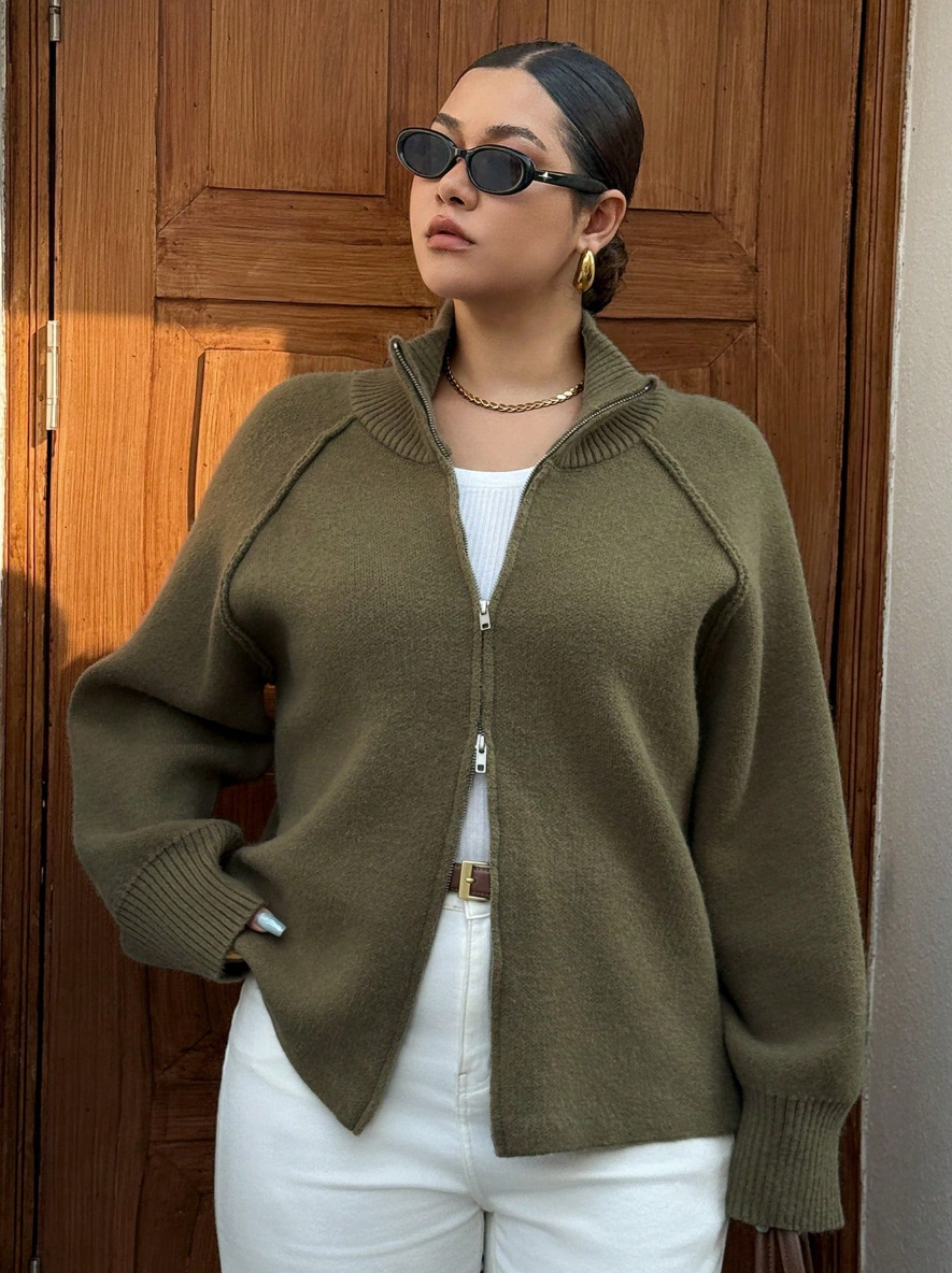 Olive Haven Zip Cardigan