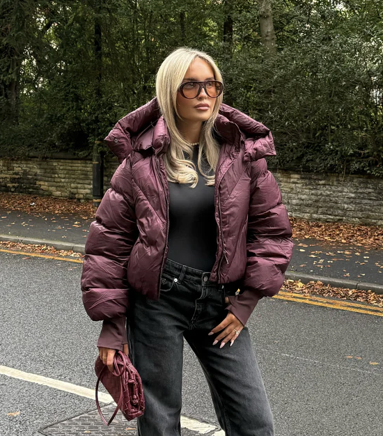 Burgundy Puffer Jacket