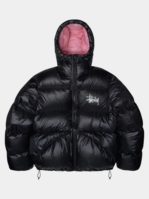 Black Stüssy Puffer Jacket