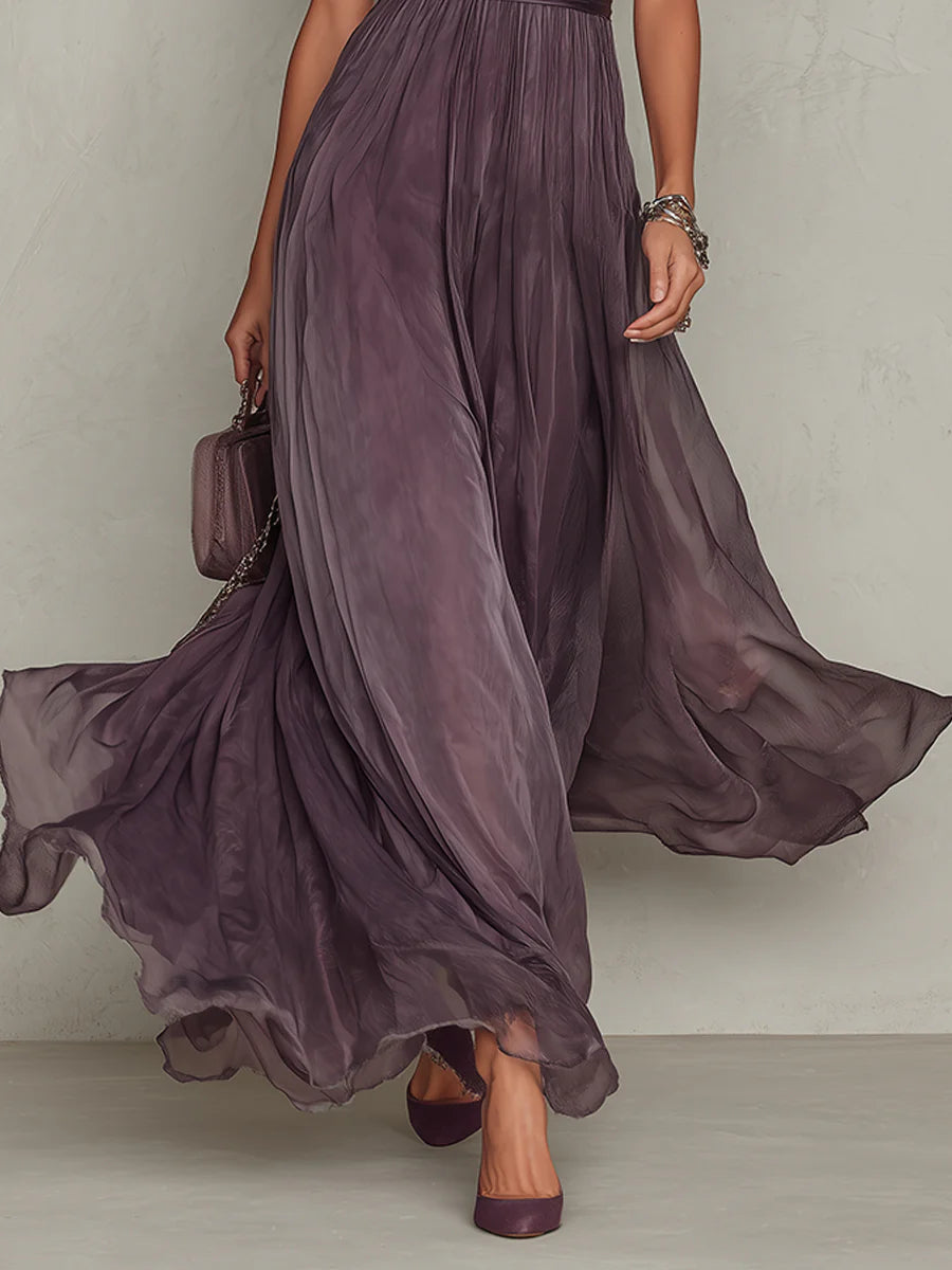 Abito lungo elegante viola Flavia