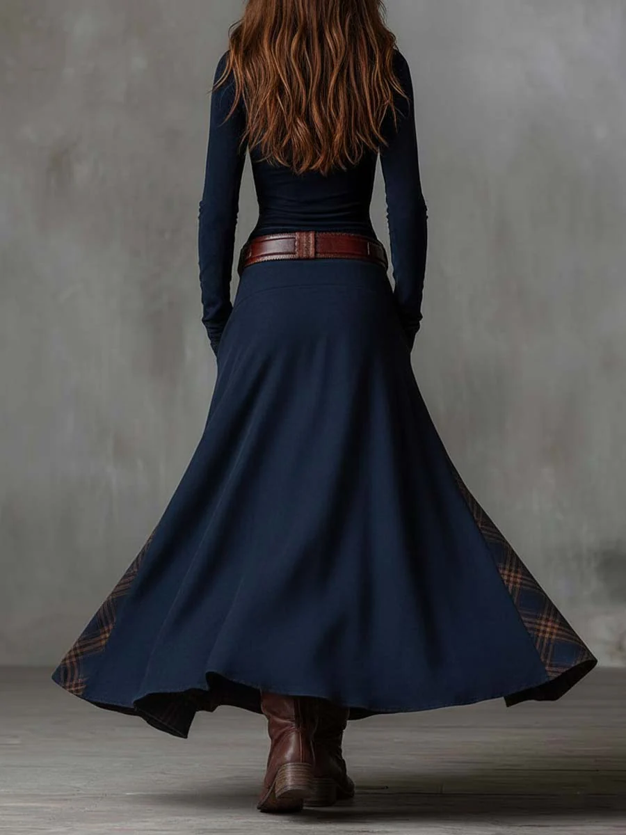 Iris | Maxi Suede Dress with Belt
