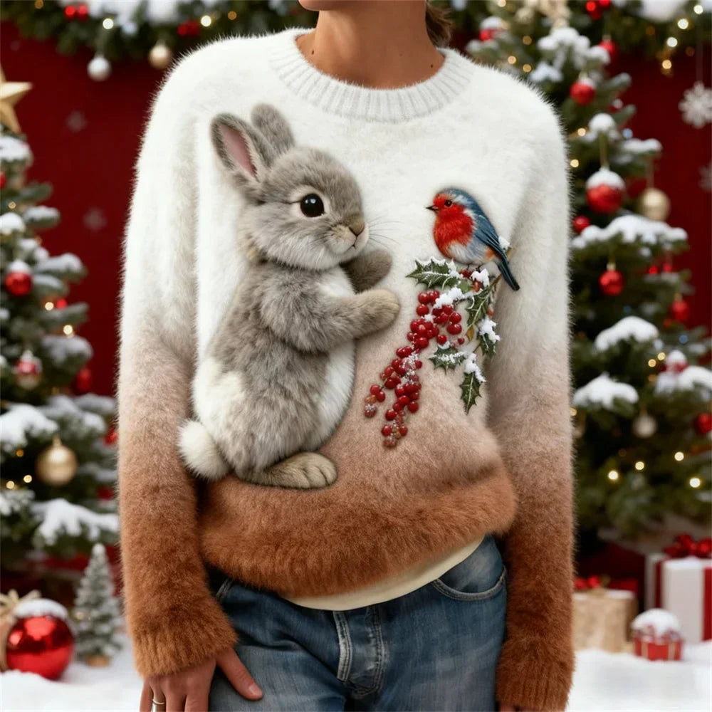 Frosted Bunny Christmas Pullover