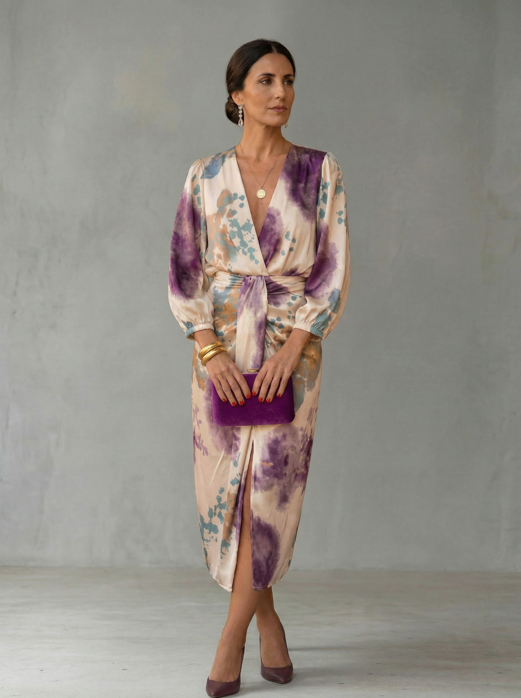 Abito elegante con scollo a V di Valeria