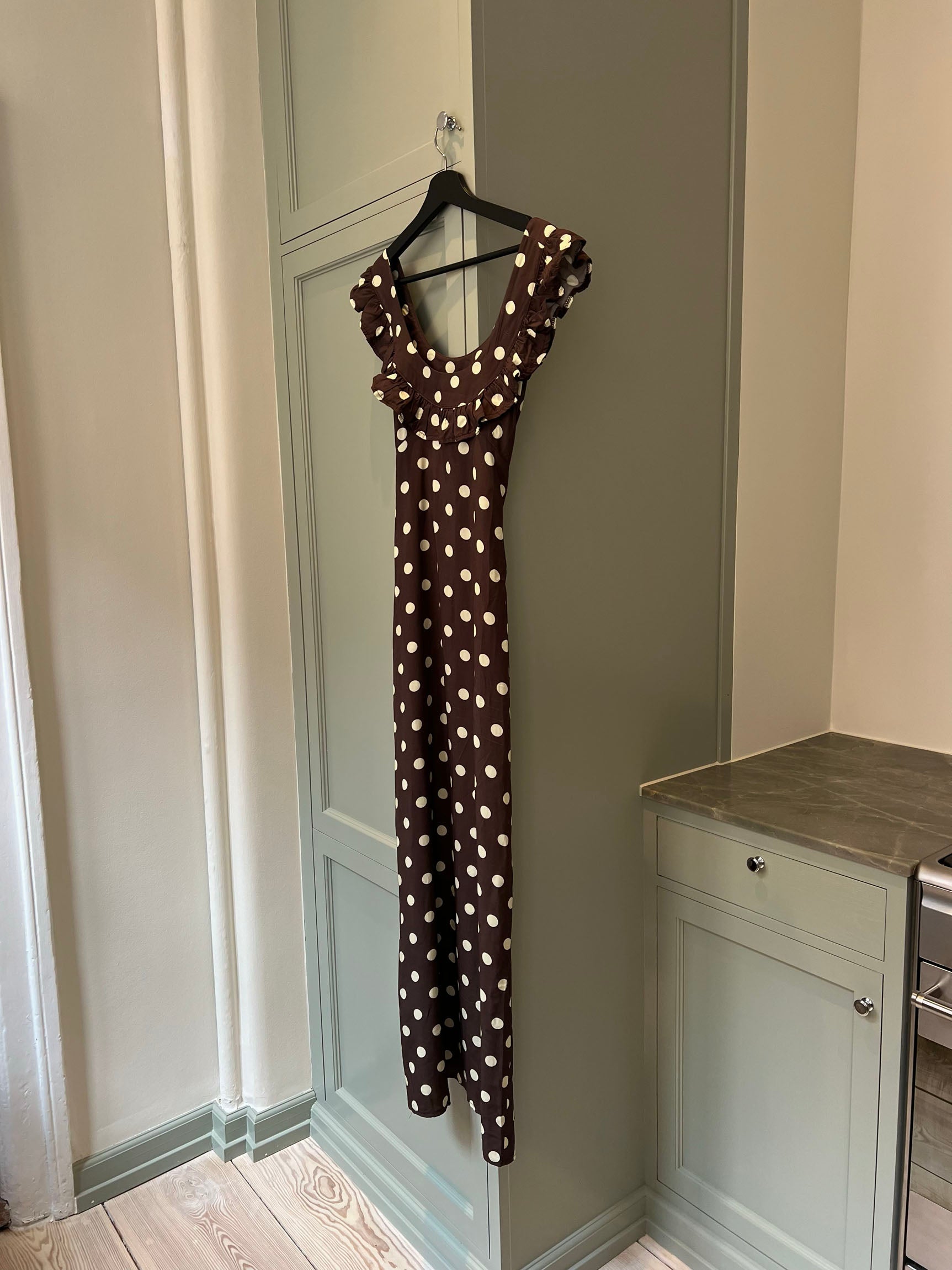 The Luna Brown Polka Dot Dress