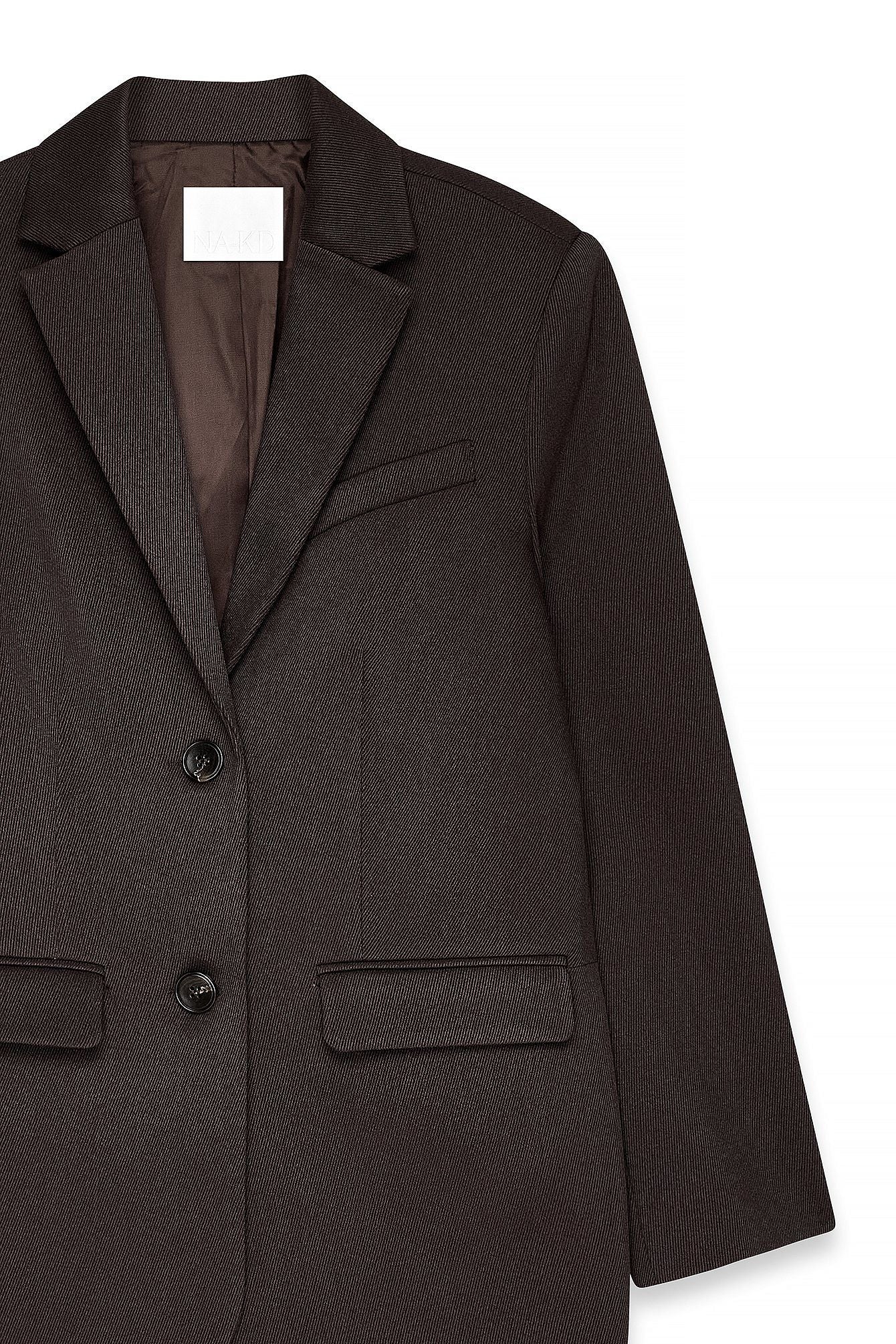 Oversized Brown Twill Blazer