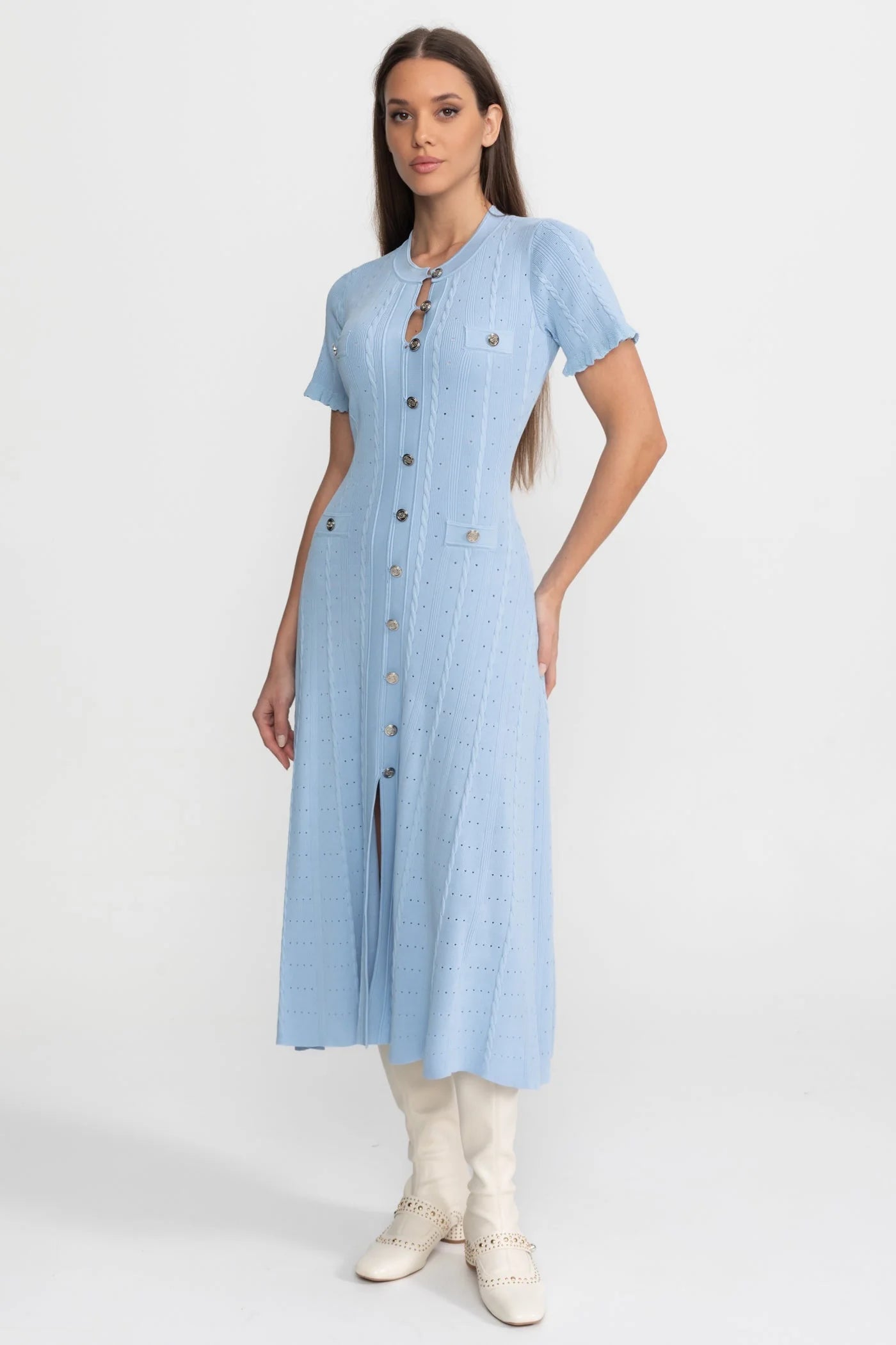 Celeste Button Midi Dress